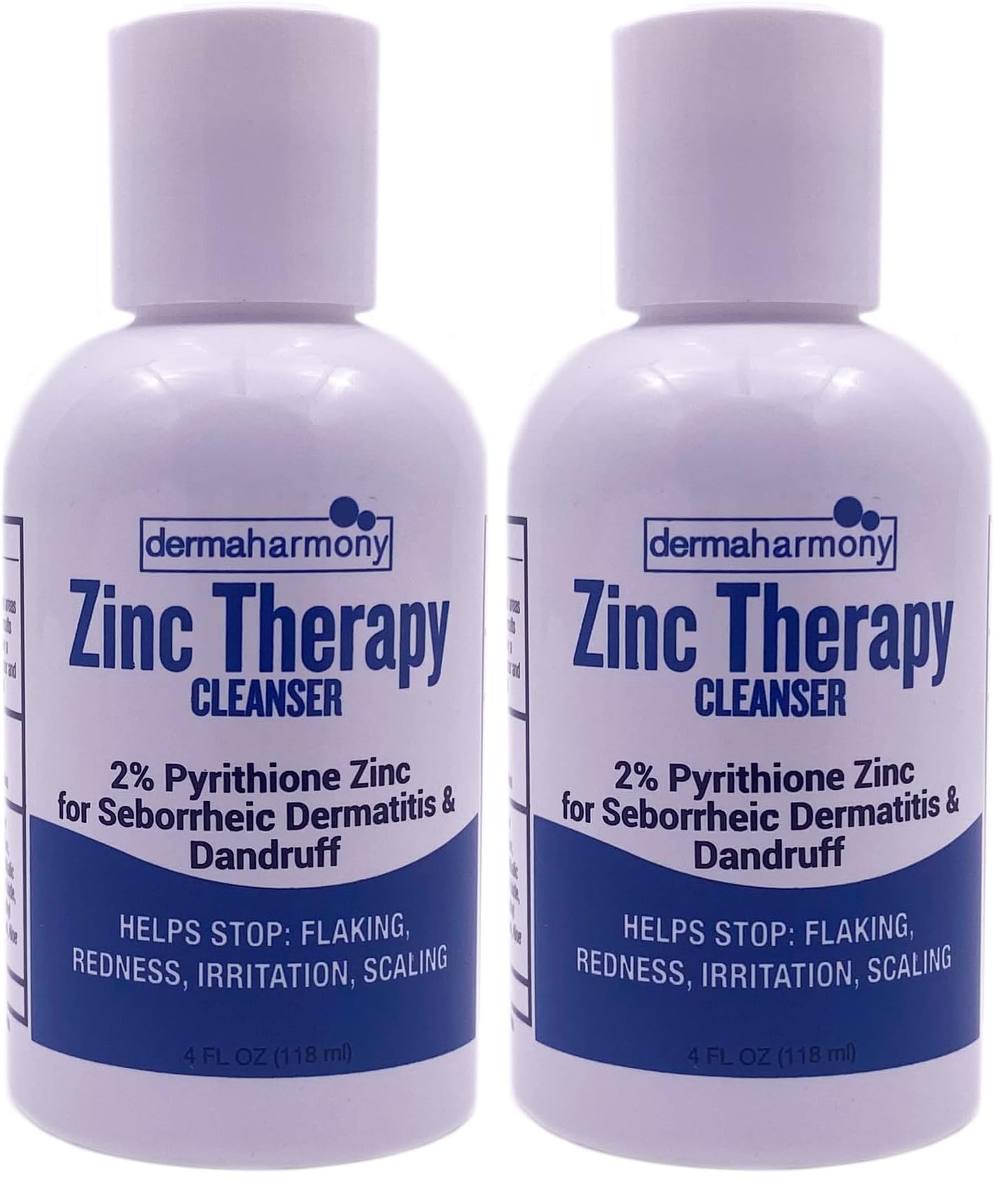 Dermaharmony 2% Pyrithione Zinc Liquid Cleanser – Non-Soap Wash, 4 oz (Pack of 2)