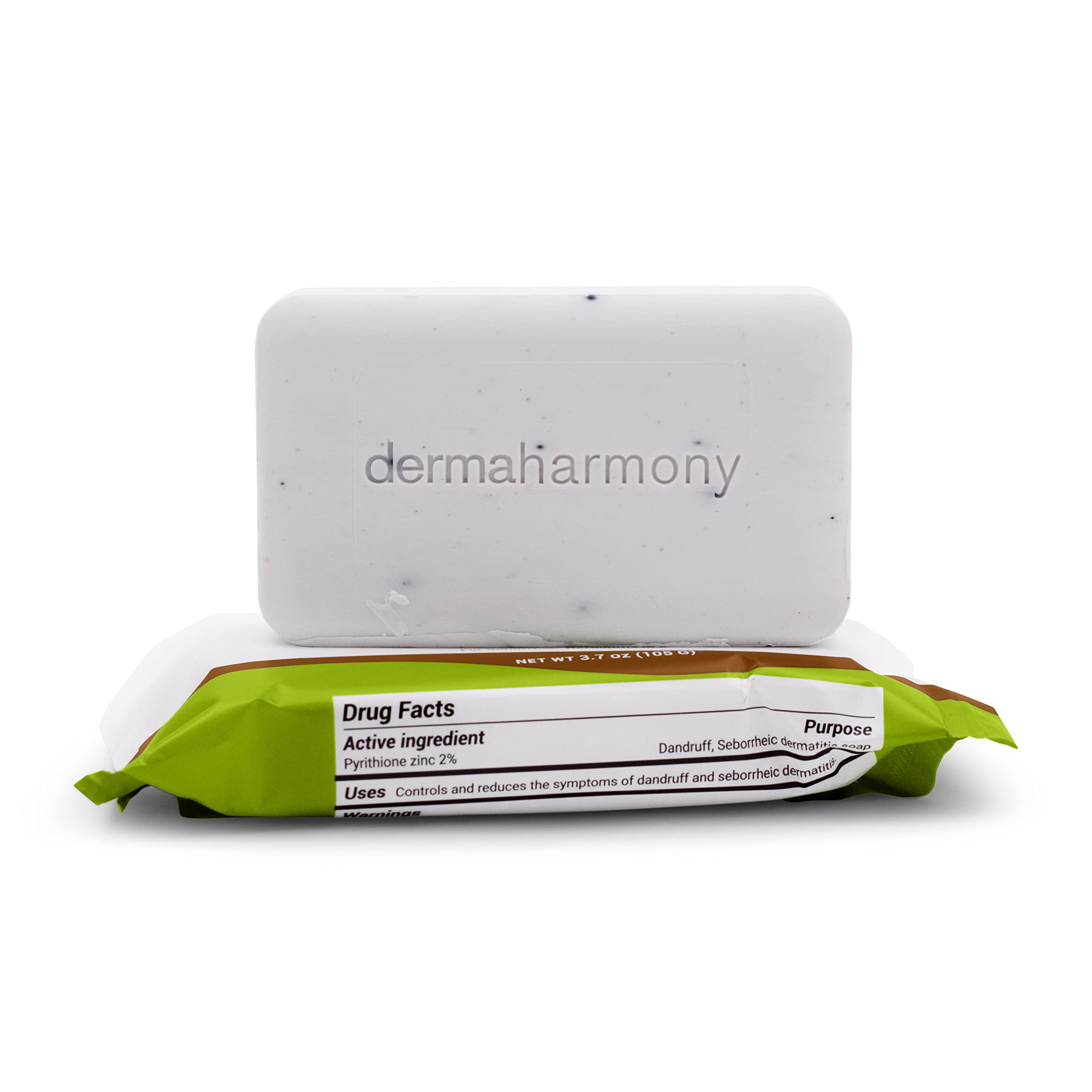 DermaHarmony 2% Pyrithione Zinc Shea Butter Bar Soap – Two-Pack for Dandruff & Seborrheic Dermatitis (3.7 oz each)