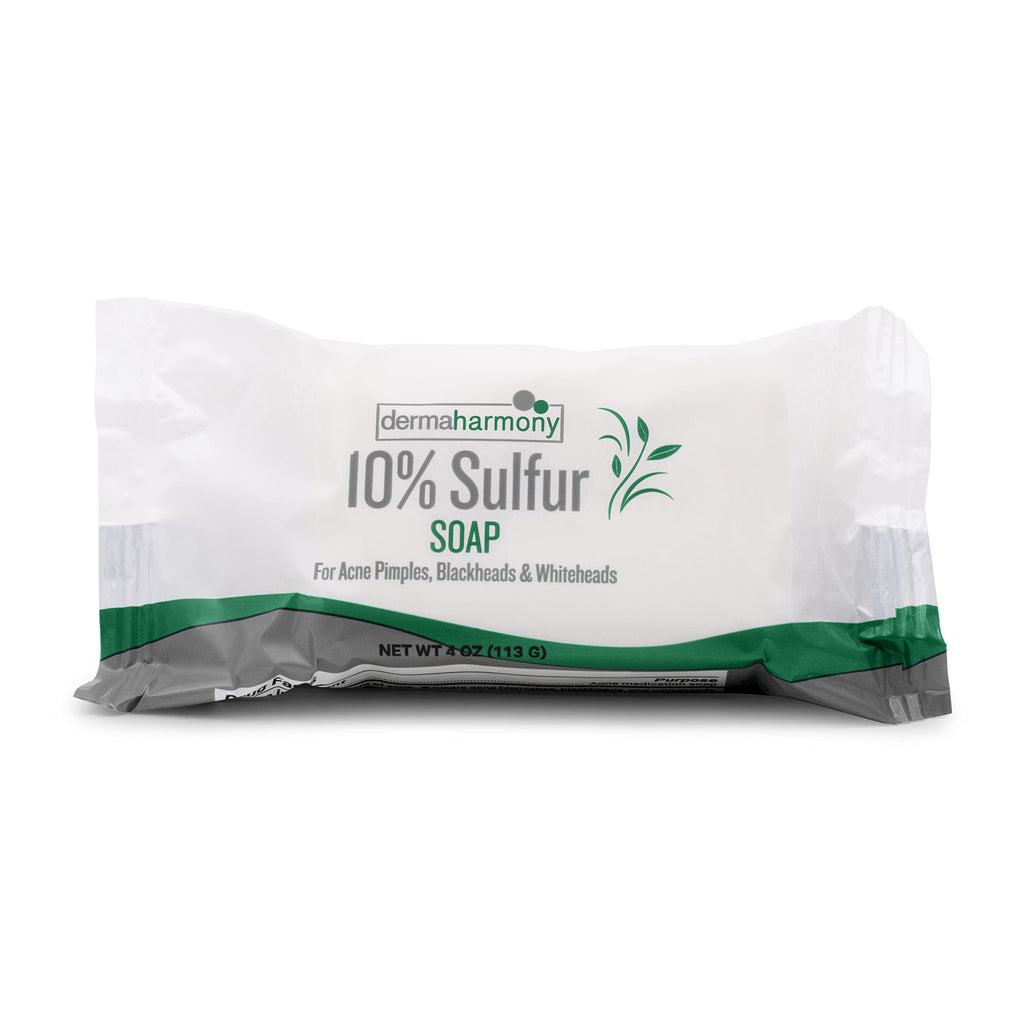 Dermaharmony 10% Sulfur Acne Bar Soap with Tea Tree Oil – Pack of 2 (4 oz each) | Natural, Cruelty-Free Skincare