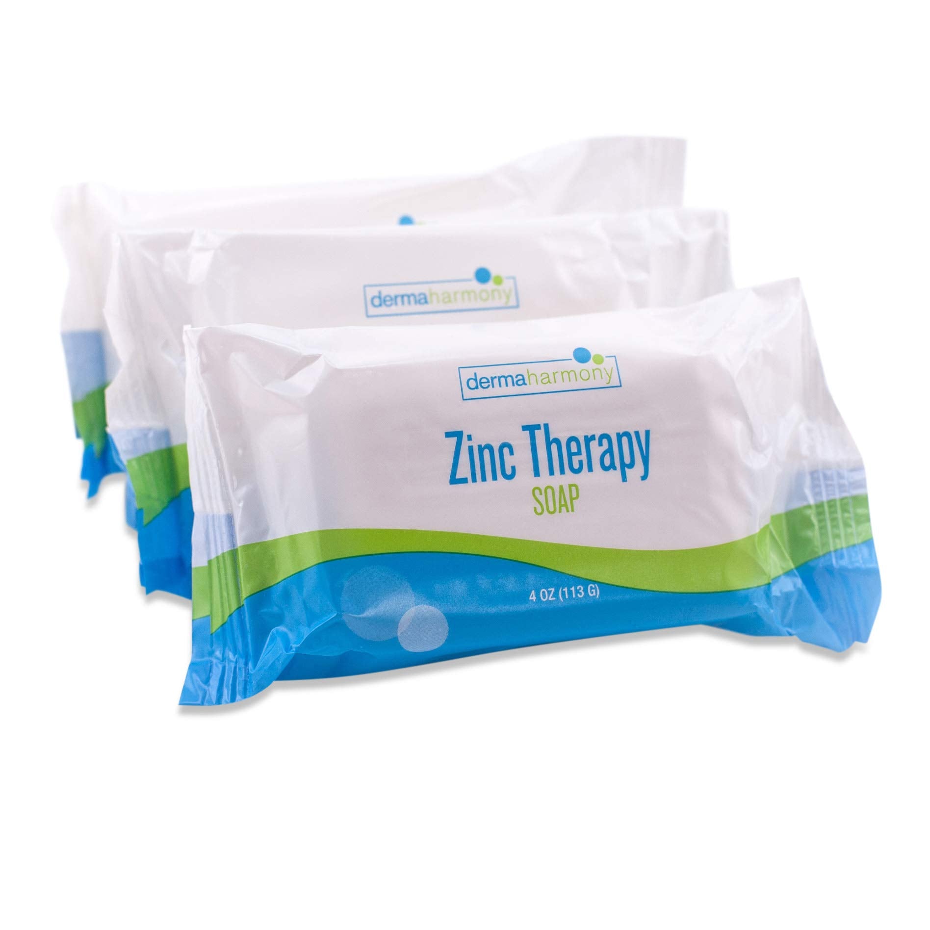 DermaHarmony Pyrithione Zinc Therapy Soap 4 oz Bars - 3 Pack | Dandruff & Seborrheic Dermatitis Care