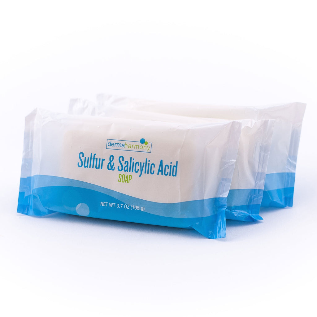 Dermaharmony Sulfur & Salicylic Bar Soap – 3 Bars (3.7 oz) Made in USA