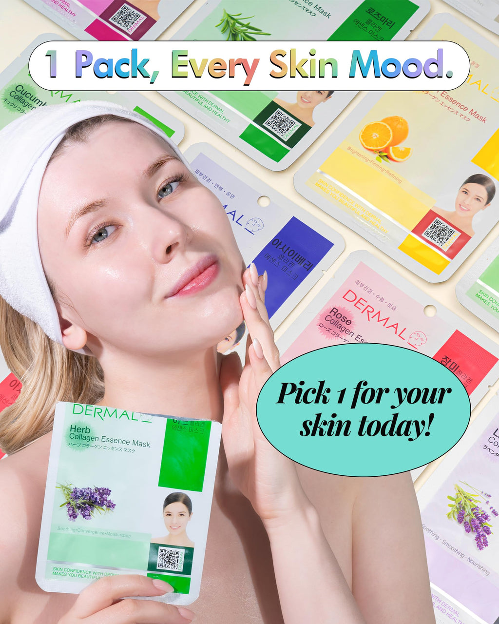 DERMAL 32 Combo Pack Korean Facial Masks | 20+ Years of K-Beauty Experience
