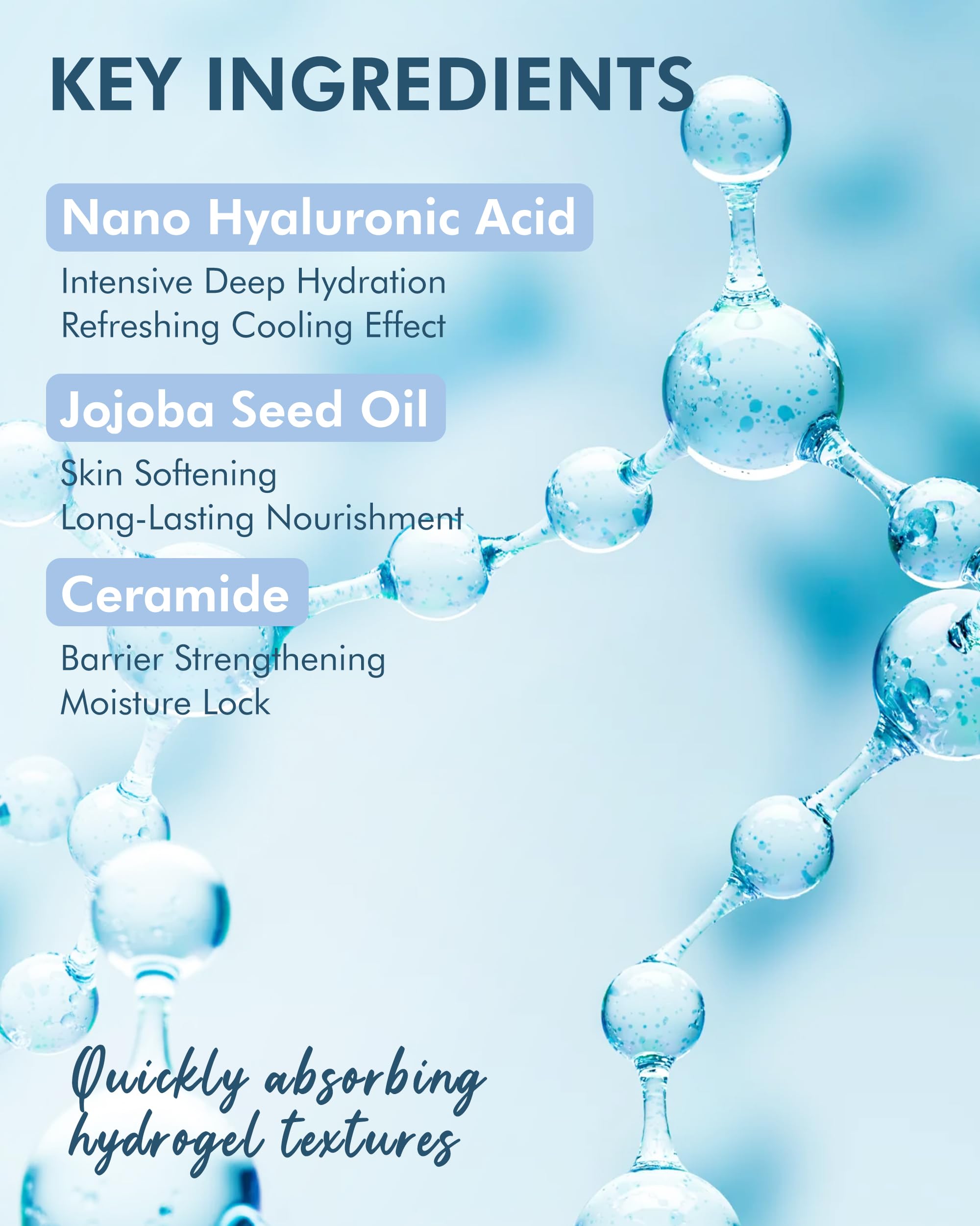 DERMAL Hyaluronic Hydrogel Melting Mask (4 Pack) – Overnight Cooling Gel with Nano HA & Ceramide