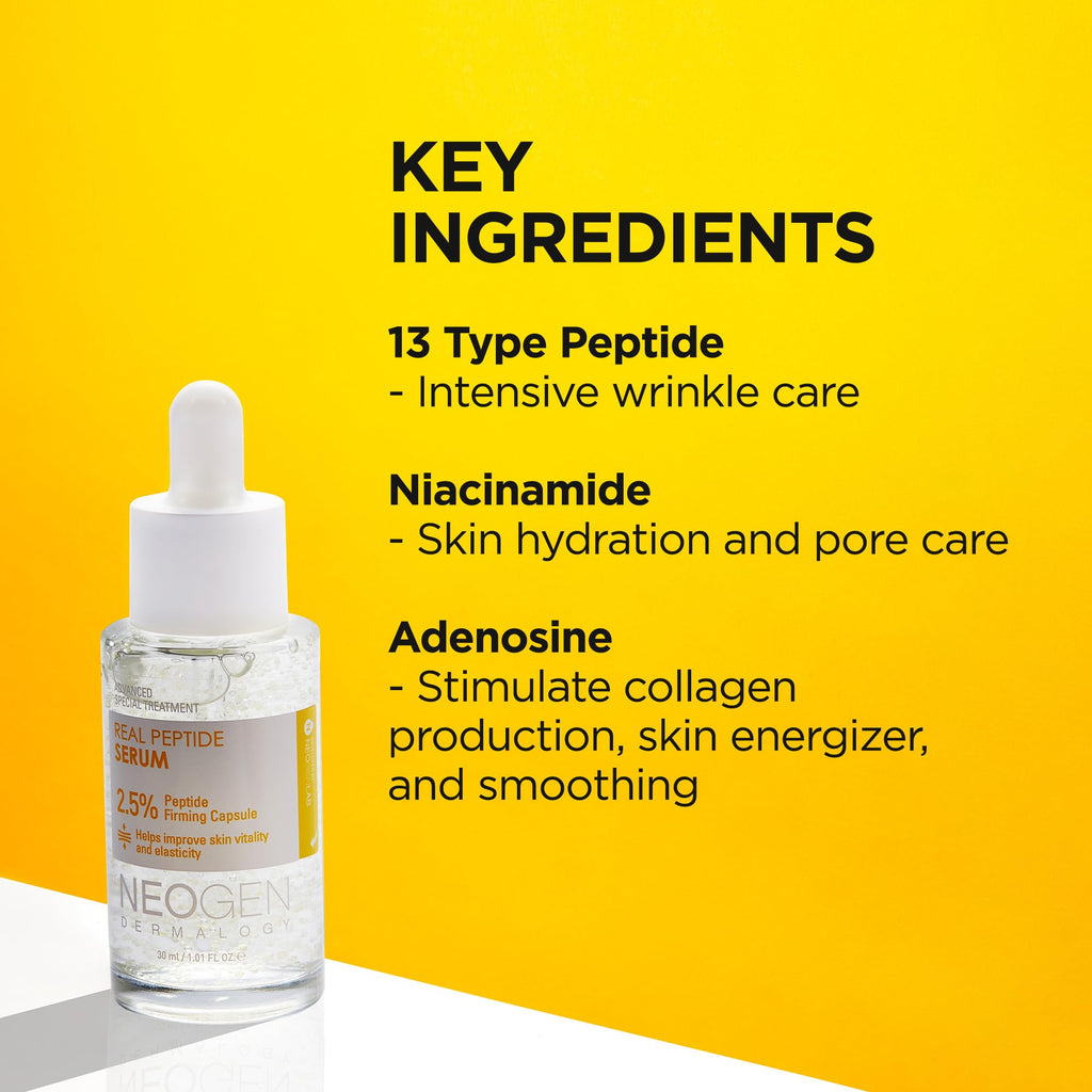 DERMALOGY by NEOGEN Real 2.5% Peptide Serum with Firming Capsule – Elasticity, Moisture, Lifting, 30ml