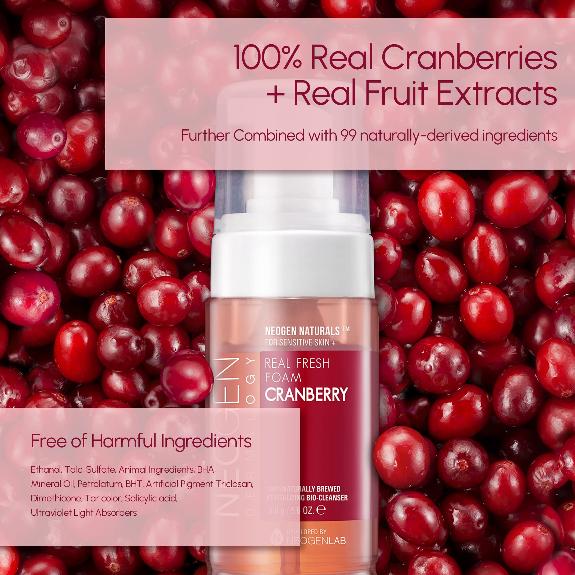 DERMALOGY by NEOGENLAB Real Fresh Foam Cranberry – Gentle Hydrating Cleanser