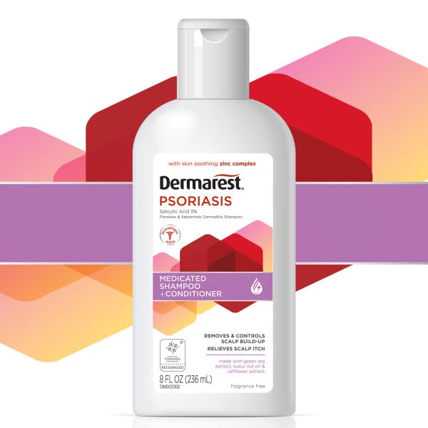 Dermarest Medicated Shampoo Plus Conditioner for Psoriasis – 8 fl oz (4 Pack)