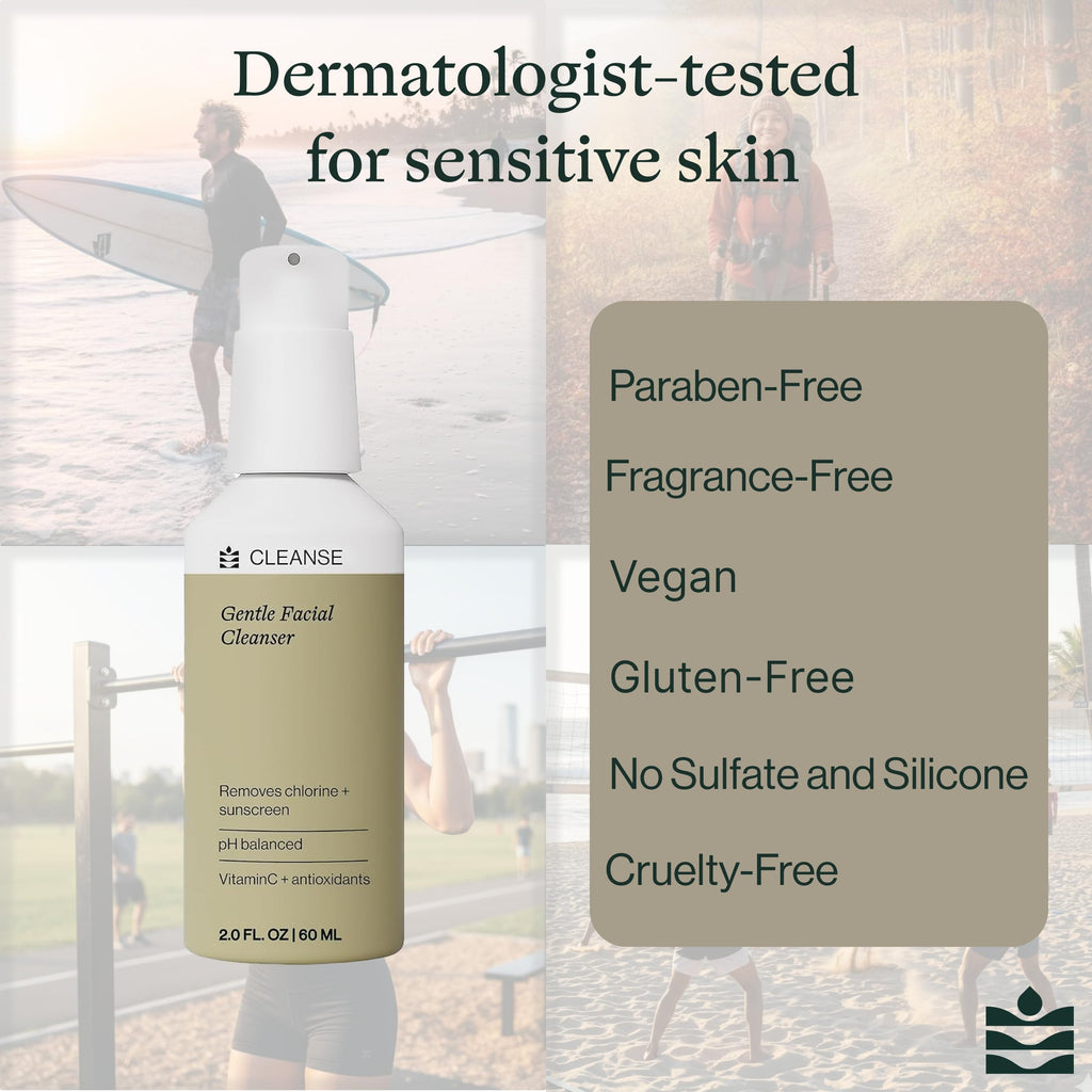 Dermasport Gentle Facial Cleanser for Athletes – Hydrating Aloe & Hyaluronic Acid