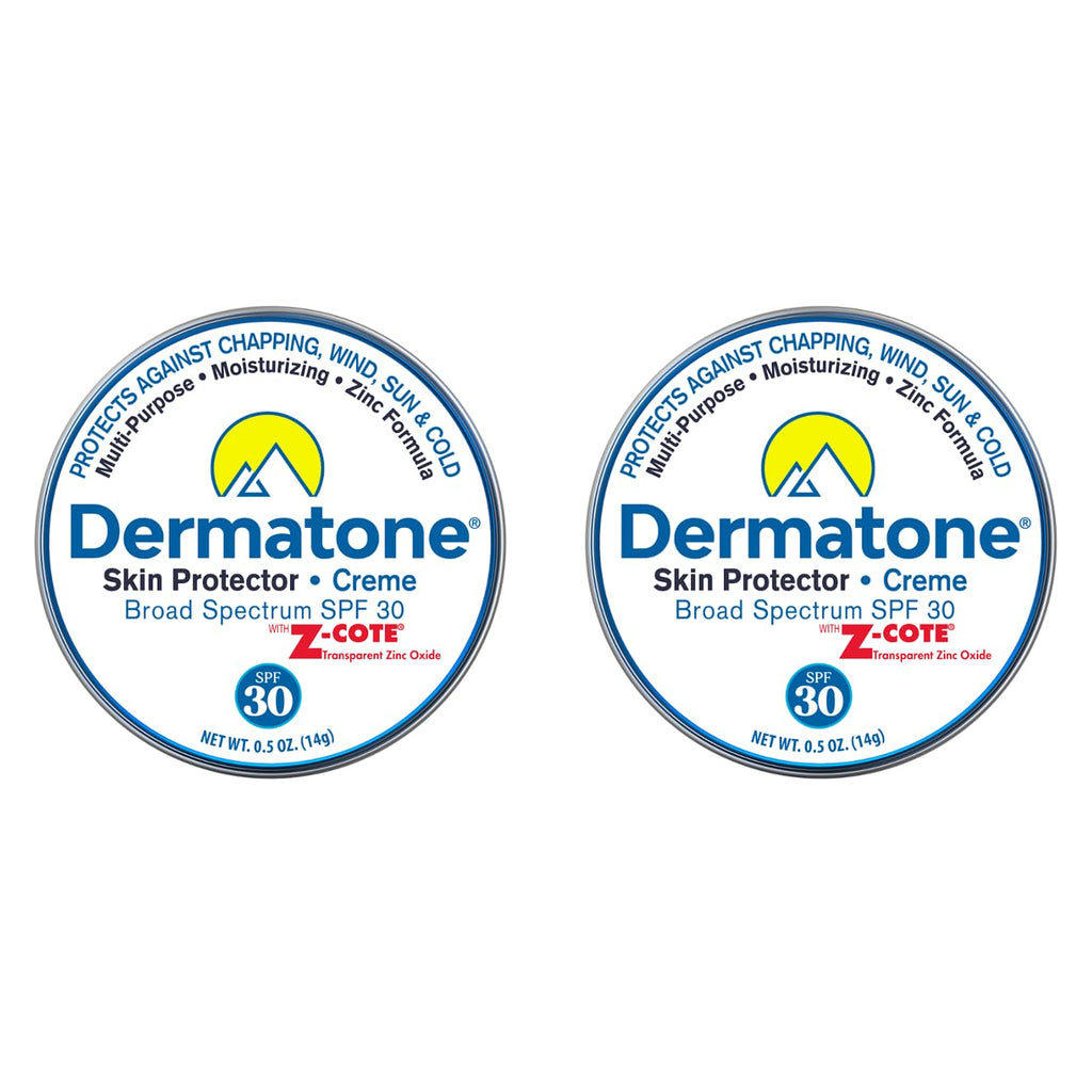 Dermatone Skin Protection Balm with Zinc SPF 30 – Moisturizing Barrier Cream (2-Pack, 0.5 oz Tins)