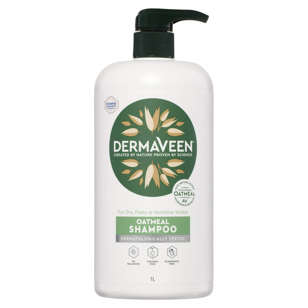 Dermaveen Oatmeal Shampoo 1 Litre | Soothing, Fragrance-Free for Sensitive Scalps