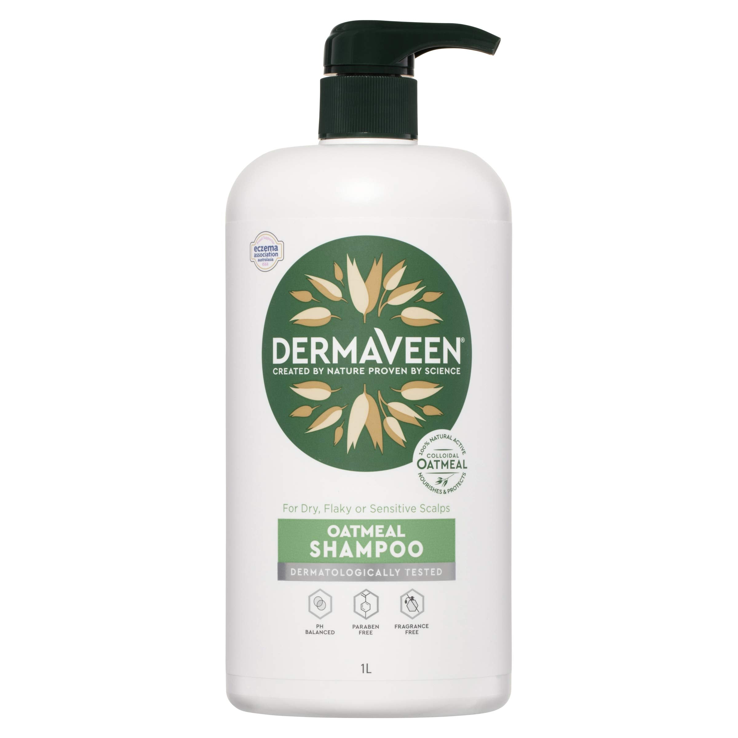 Dermaveen Oatmeal Shampoo 1 Litre | Soothing, Fragrance-Free for Sensitive Scalps