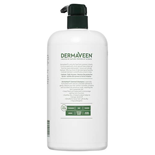 Dermaveen Oatmeal Shampoo 1 Litre | Soothing, Fragrance-Free for Sensitive Scalps