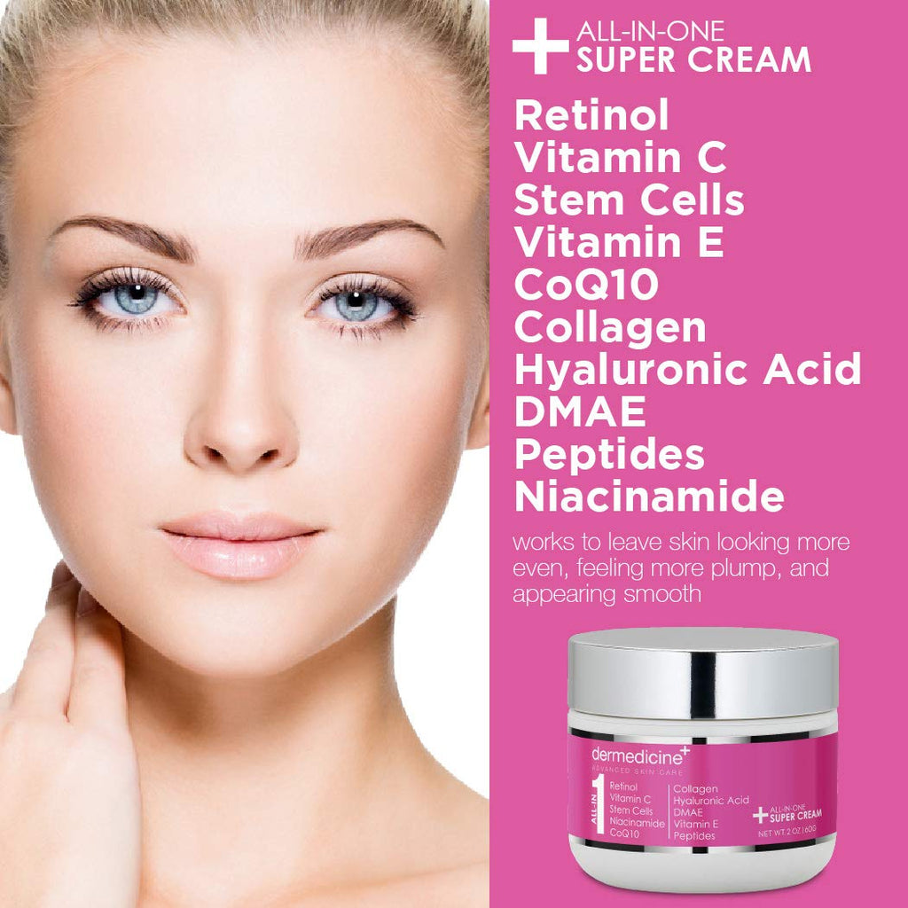 Dermedicine All-In-One Anti-Aging Cream for Face (2 oz) – Retinol, Vitamin C & Peptides