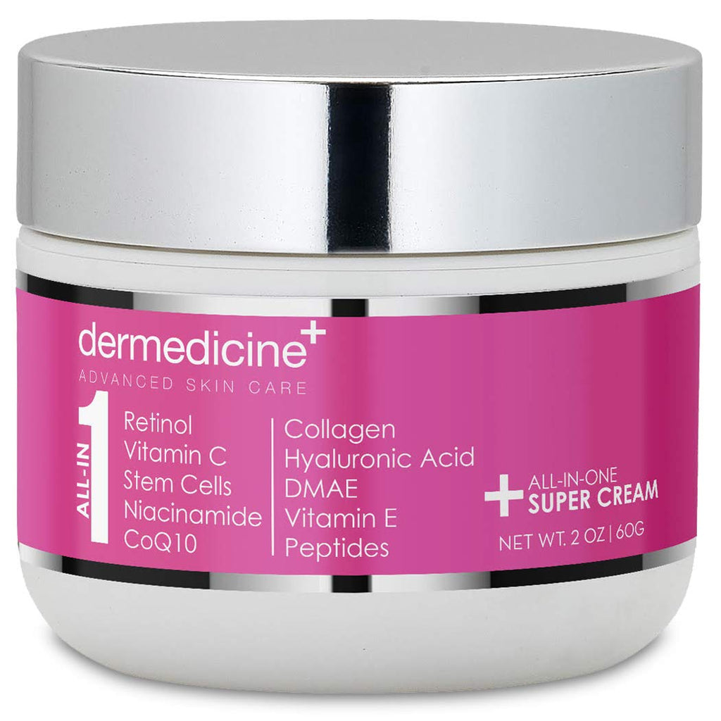 Dermedicine All-In-One Anti-Aging Cream for Face (2 oz) – Retinol, Vitamin C & Peptides