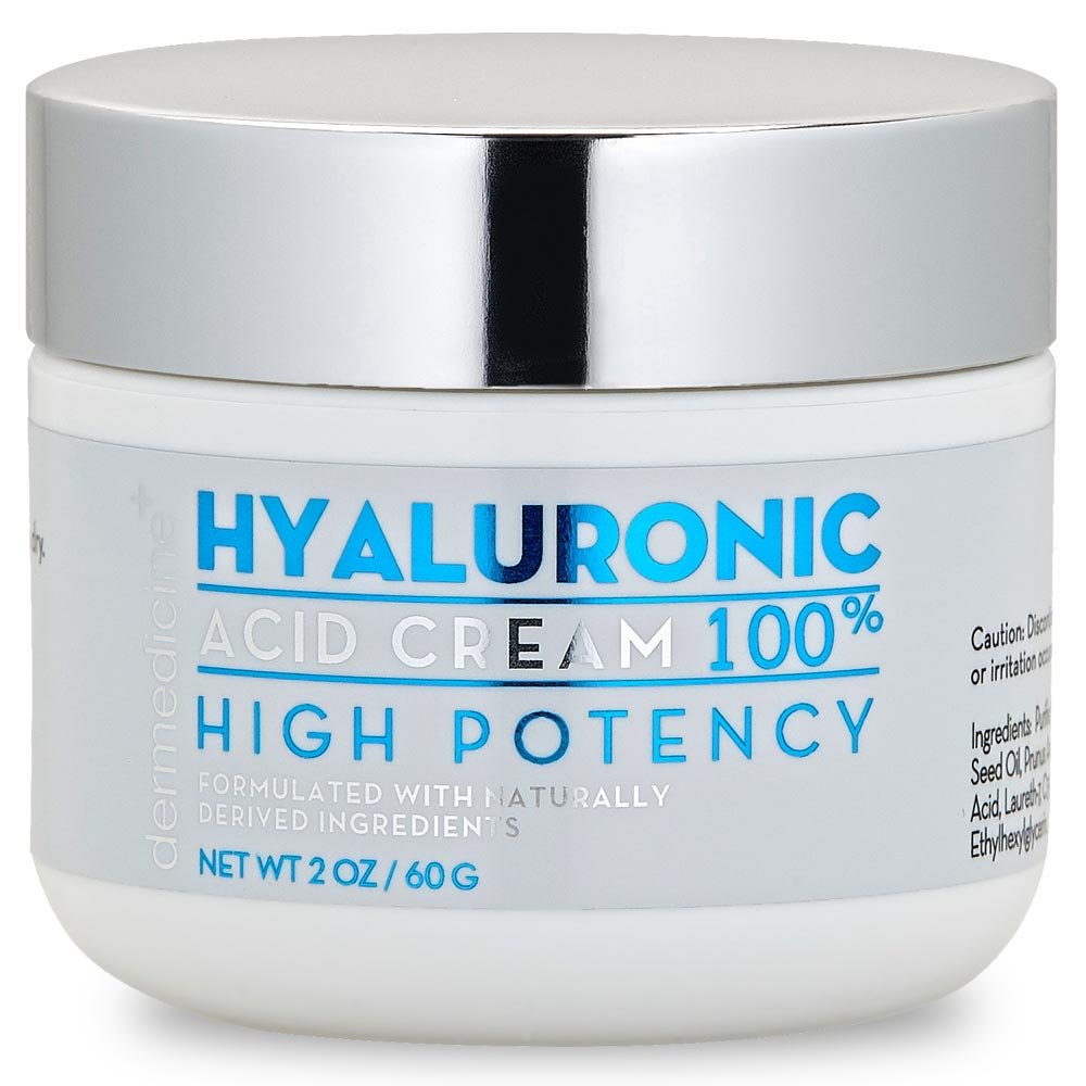Dermedicine 100% Hyaluronic Acid Cream with Jojoba & Apricot Oil — Professional Hydration for Plump, Even Skin