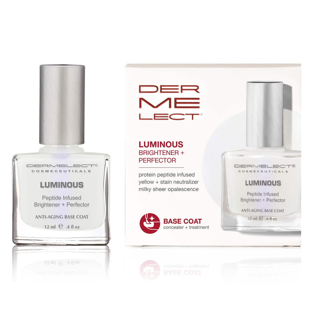Dermelect Luminous Nail Brightening Treatment – Dual Action Nail Care & Base Coat, 0.4 oz