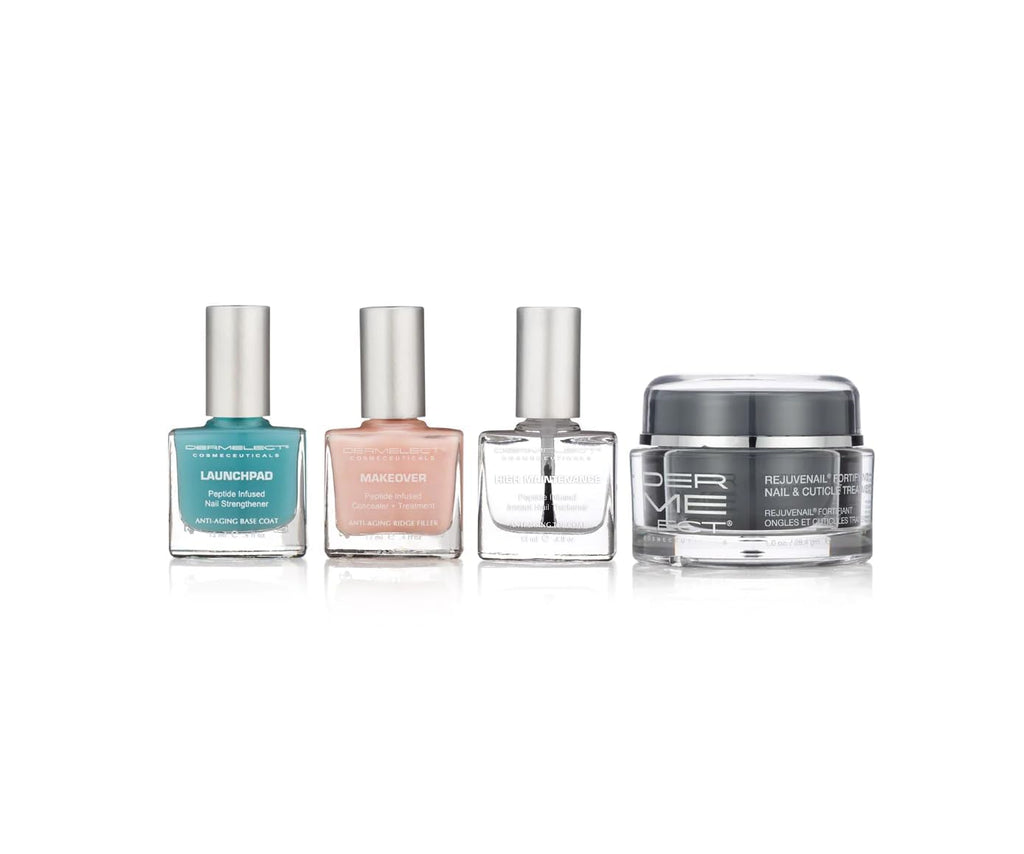 Dermelect Nail Recovery System – Peptides, Hyaluronic Acid & Vitamin E for Strengthening (4-Pc Set)