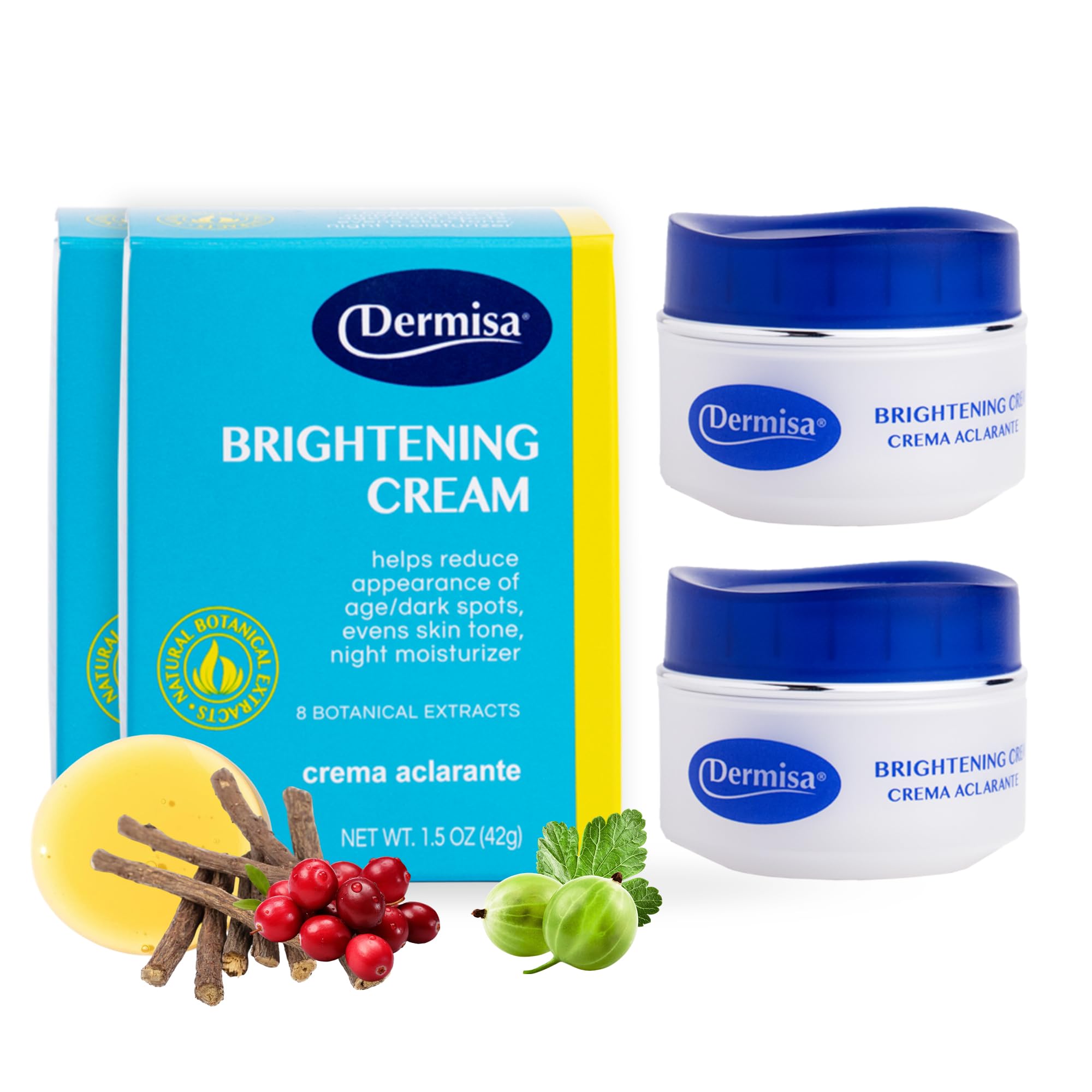 Dermisa Brightening Cream with Kojic, Licorice & AMLA – 1.5 oz (Pack of 2)