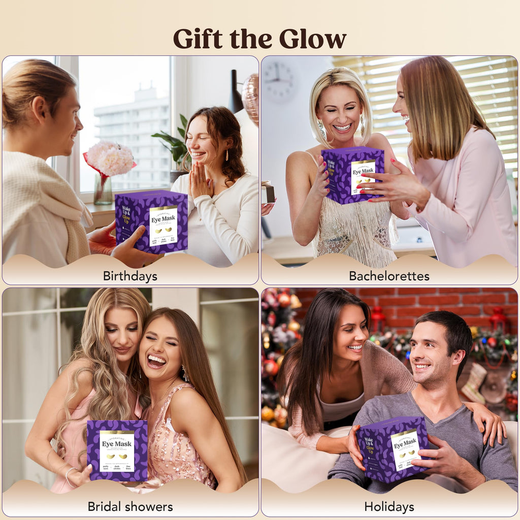 DERMORA Golden Glow Under Eye Patches – 15 Pairs | Refreshing, Rejuvenating Eye Gels