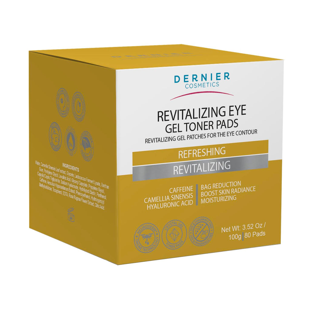 Dernier Under Eye Patches with Caffeine and Hyaluronic Acid | Hydrate, Refresh & Brighten Eye Contour – 100g (80 Pads)