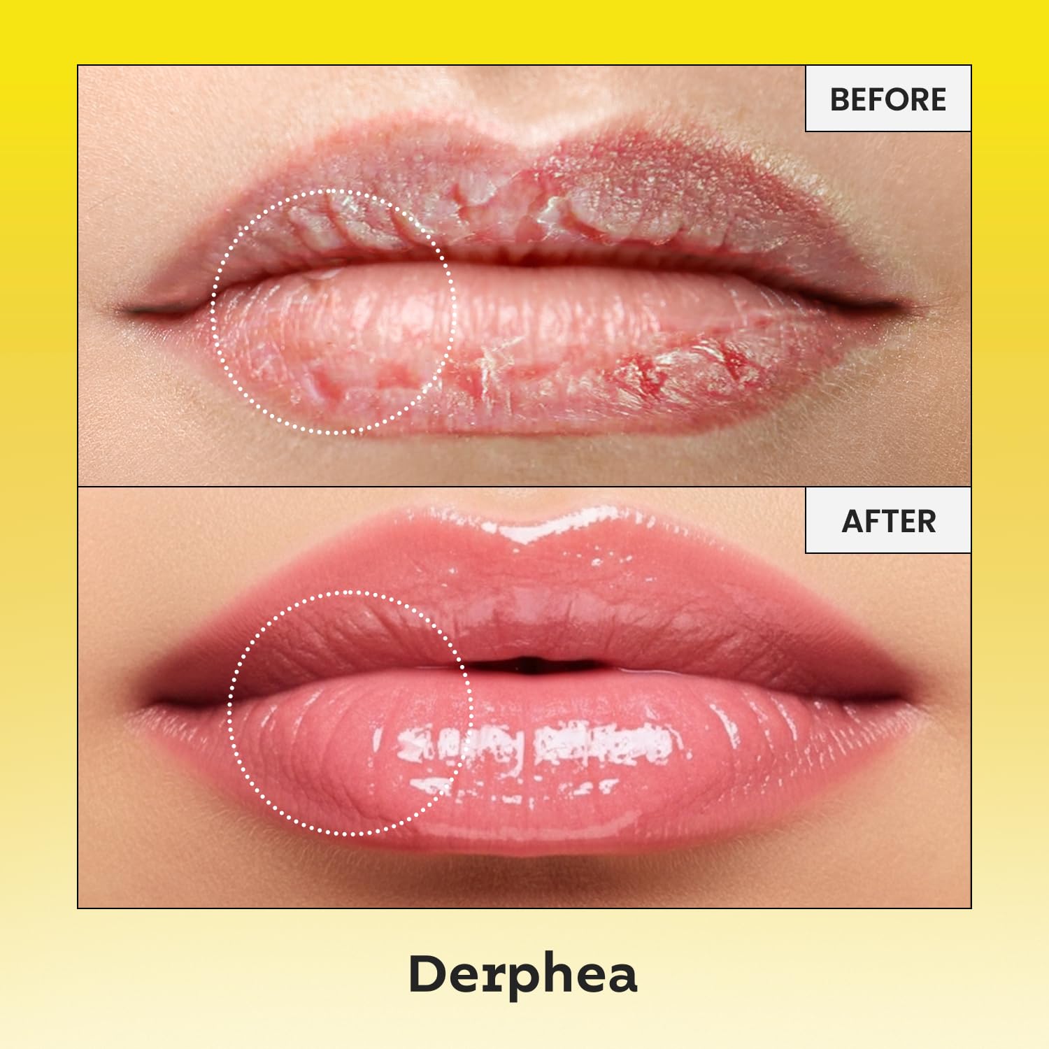 DERPHEA Organic Beef Tallow Lip Balm – 8H Hydration, Glossy Shine, Overnight Lip Mask (2 Tubes)