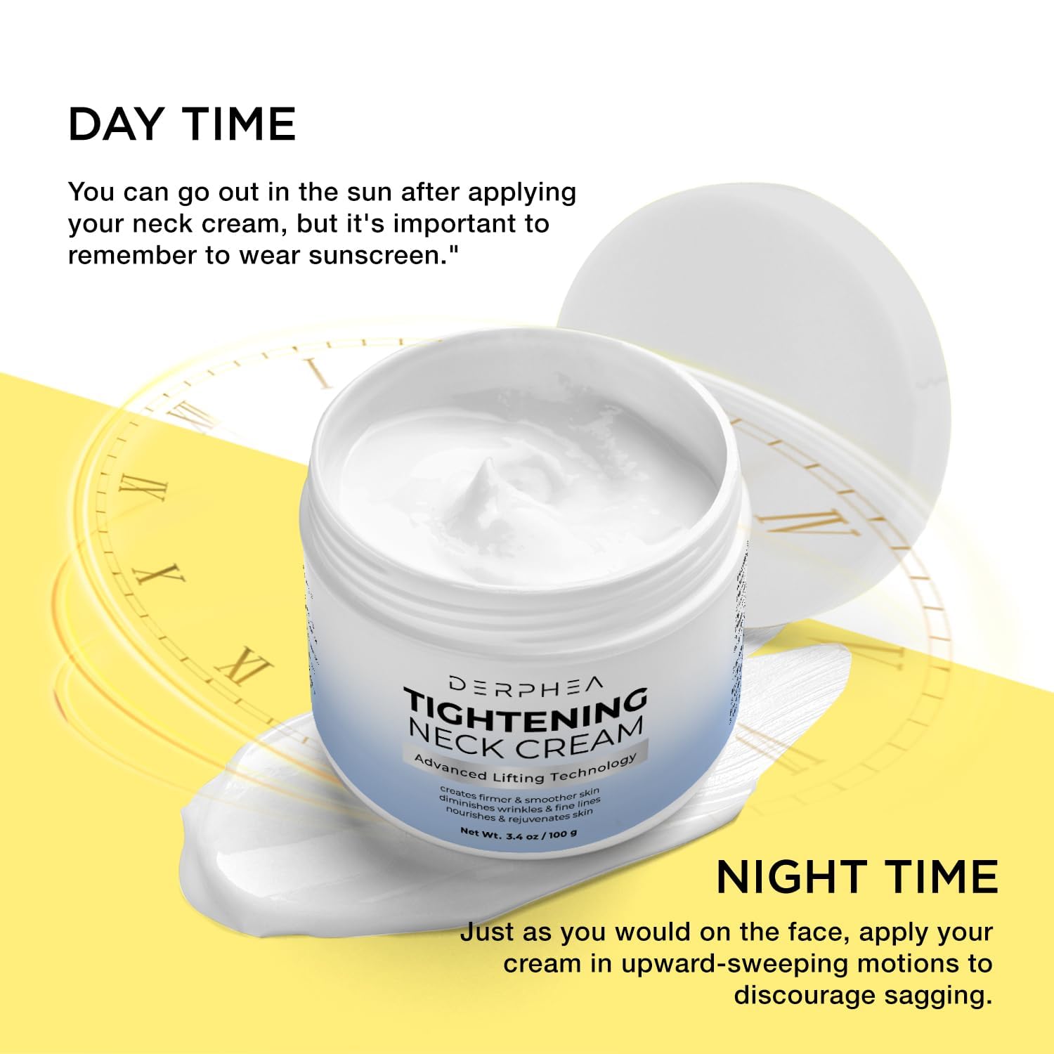 DERPHEA Neck Cream for Tightening & Firming – Advanced Neck Lift, 3.4 oz