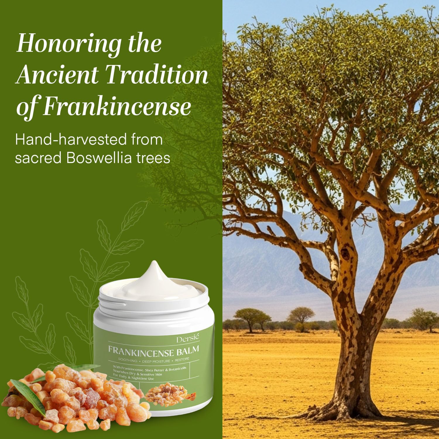Dersie Frankincense Balm 4 oz – Soothes Muscles, Joints & Dry Skin (All Natural)