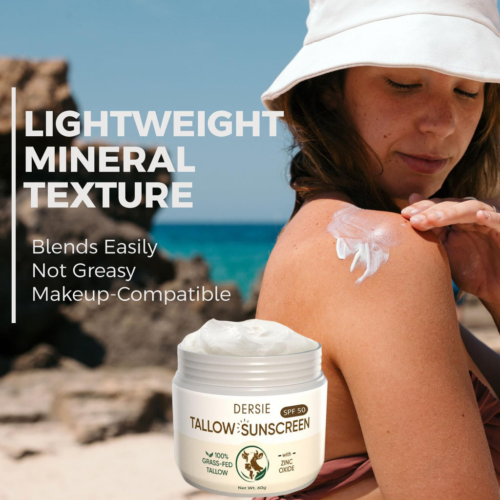 Dersie Tallow Sunscreen SPF 50 – Mineral Sunblock with Grass-Fed Tallow for Face & Body