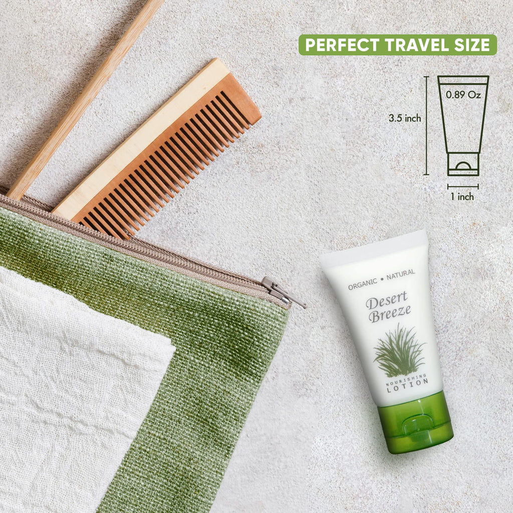 Desert Breeze Travel Size Hotel Lotion – 20 Count, 1 oz Bottles | Green Tea & Lemongrass Scent