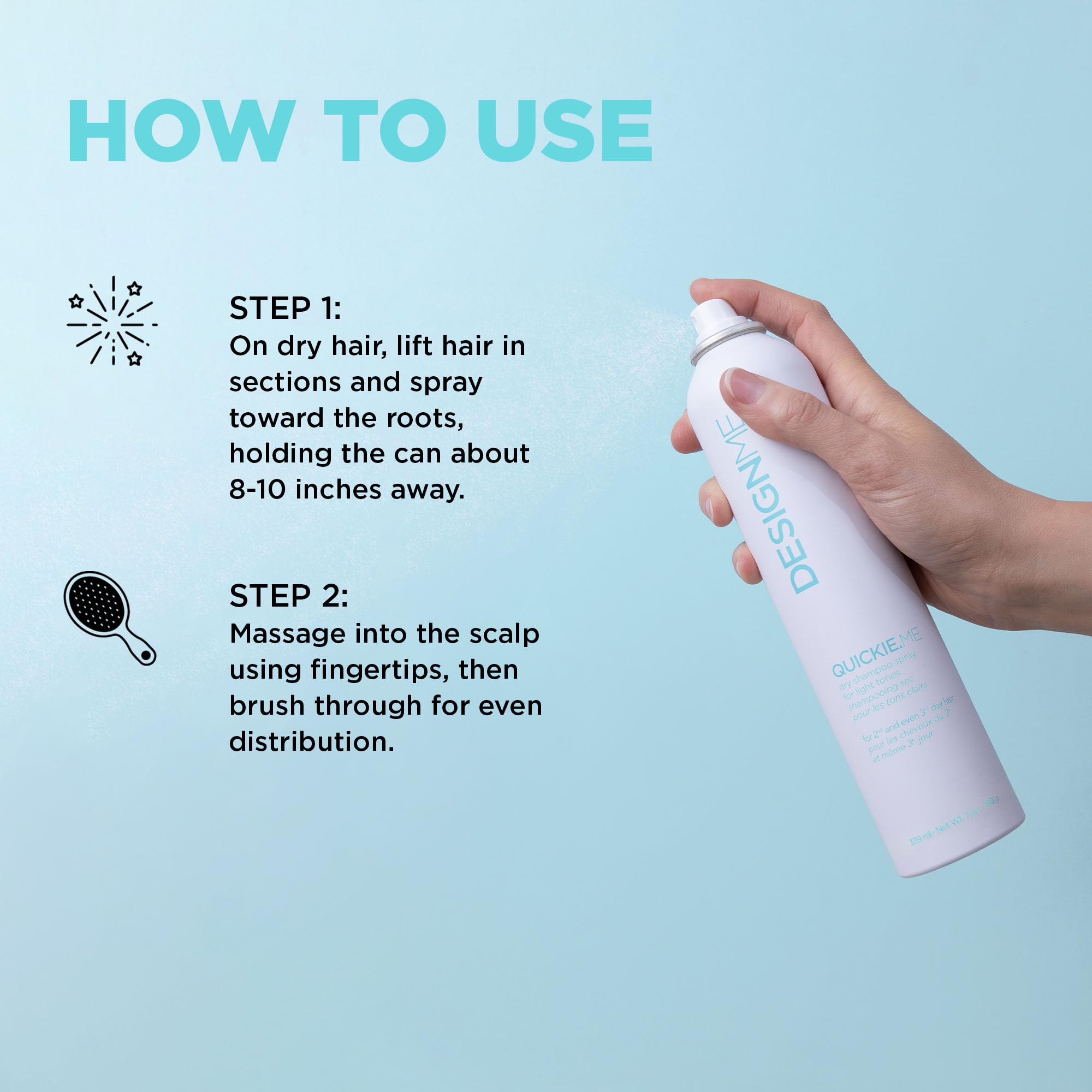 Design.Me QUICKIE.ME Dry Shampoo for Light Tones – Instant Refresh & Oil Absorption