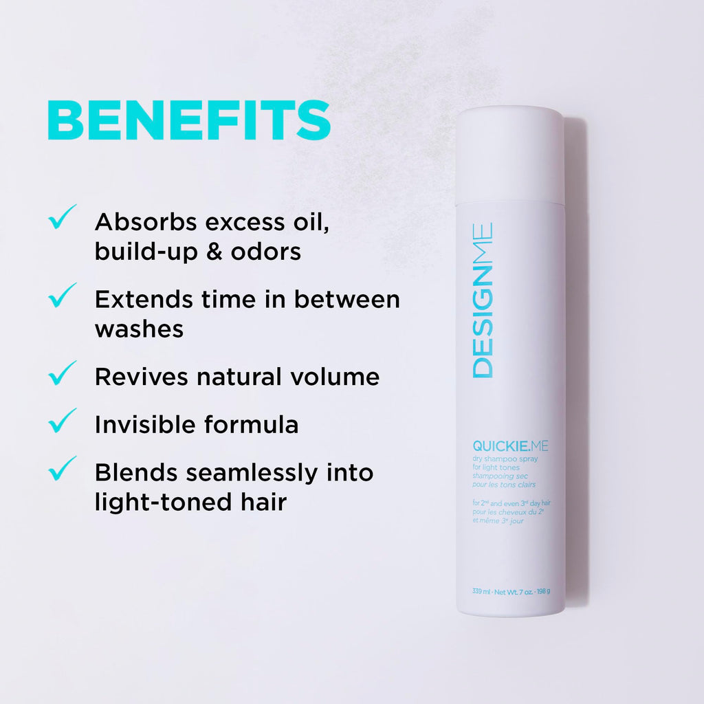 Design.Me QUICKIE.ME Dry Shampoo for Light Tones – Instant Refresh & Oil Absorption