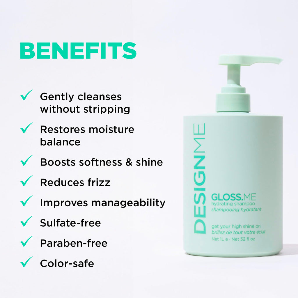 GLOSS.ME Hydrating Shampoo by DESIGNME | Hemp & Argan Oil for Softness & Shine | Color-Safe
