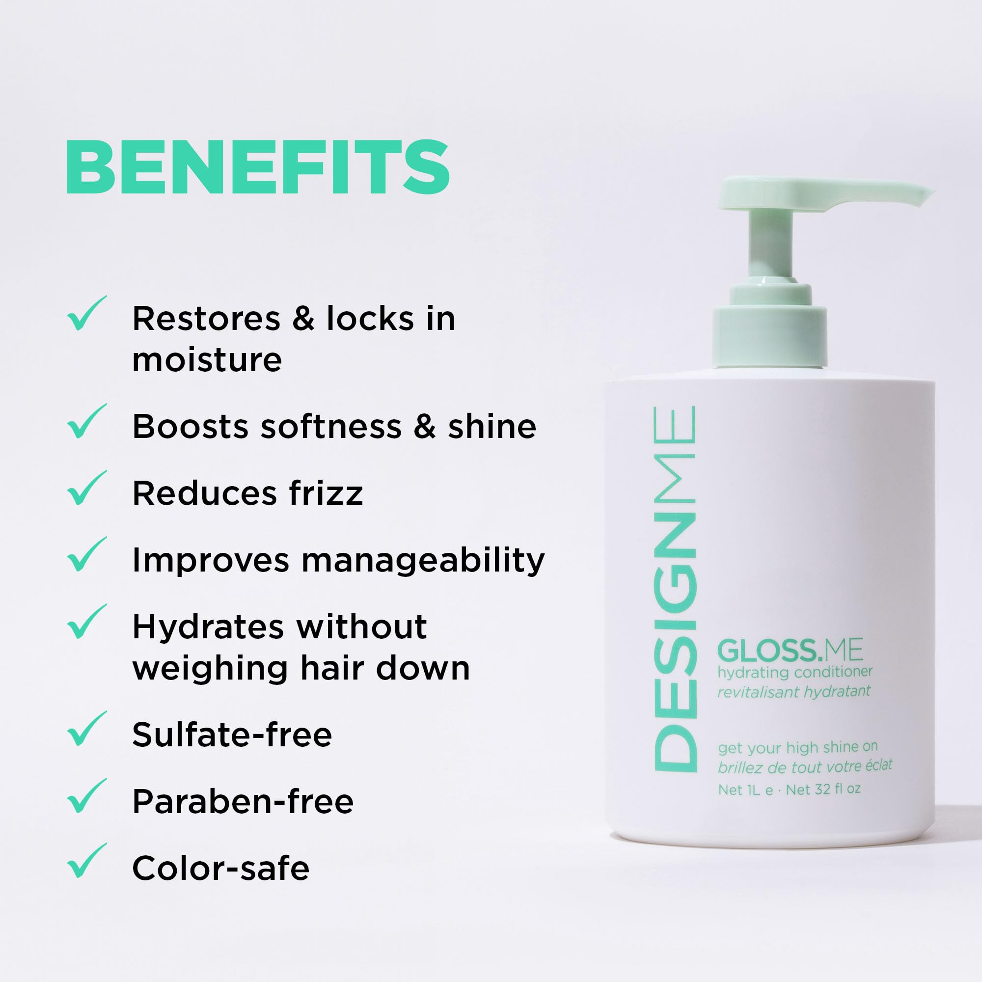 Design.Me Hydrating Conditioner - 32 Fl Oz - Hemp & Argan Oil for Damaged Hair - Color Safe