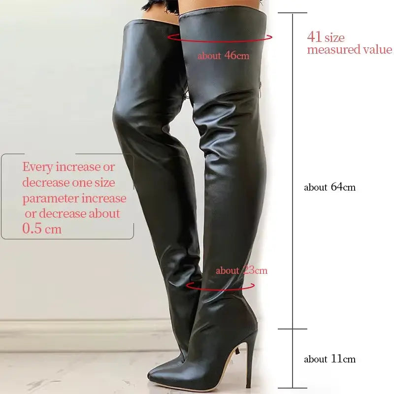 Women’s Over Knee Stretch Boots – 11cm High Heel