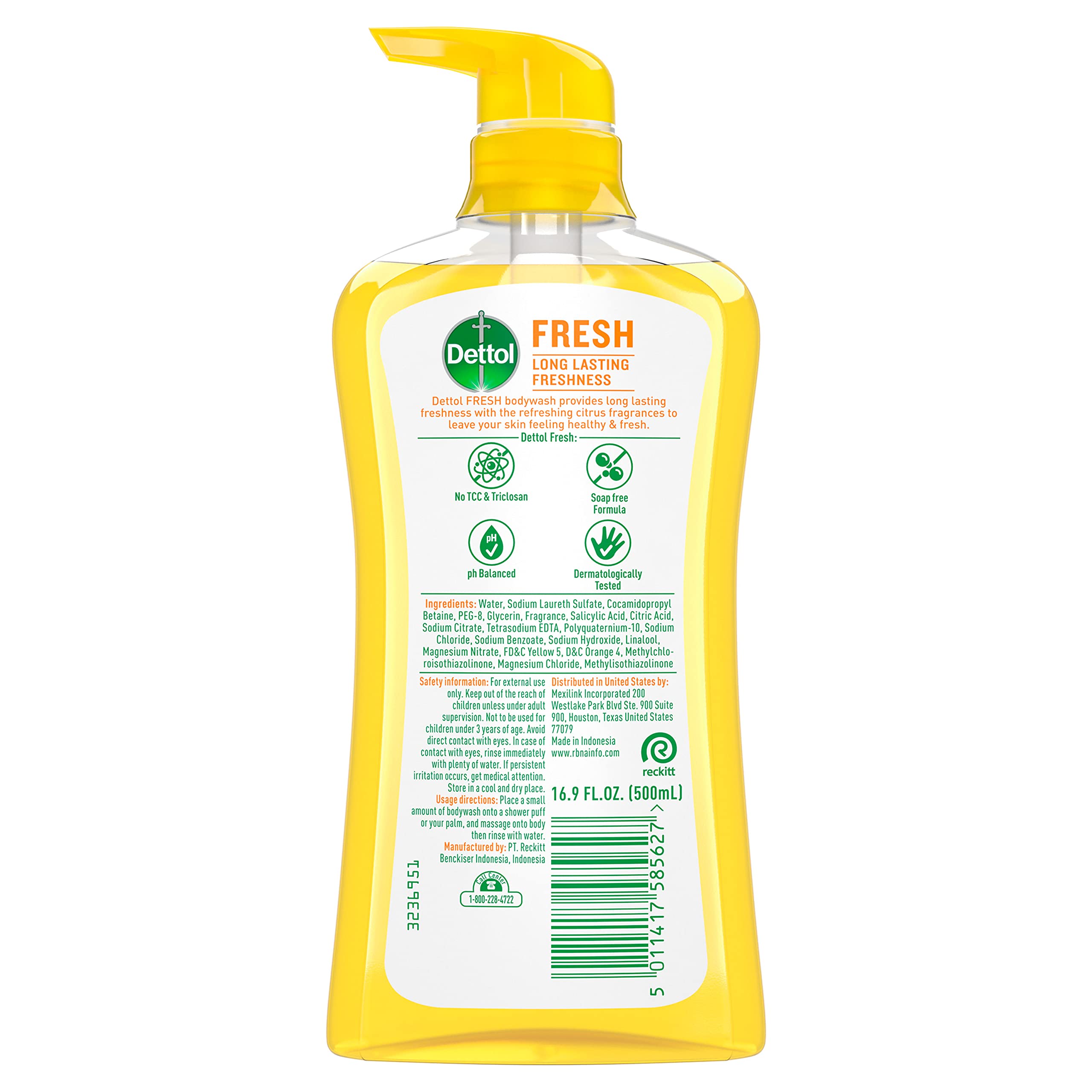 Dettol Fresh Body Wash – Yuzu Citrus Scent, 16.9 oz