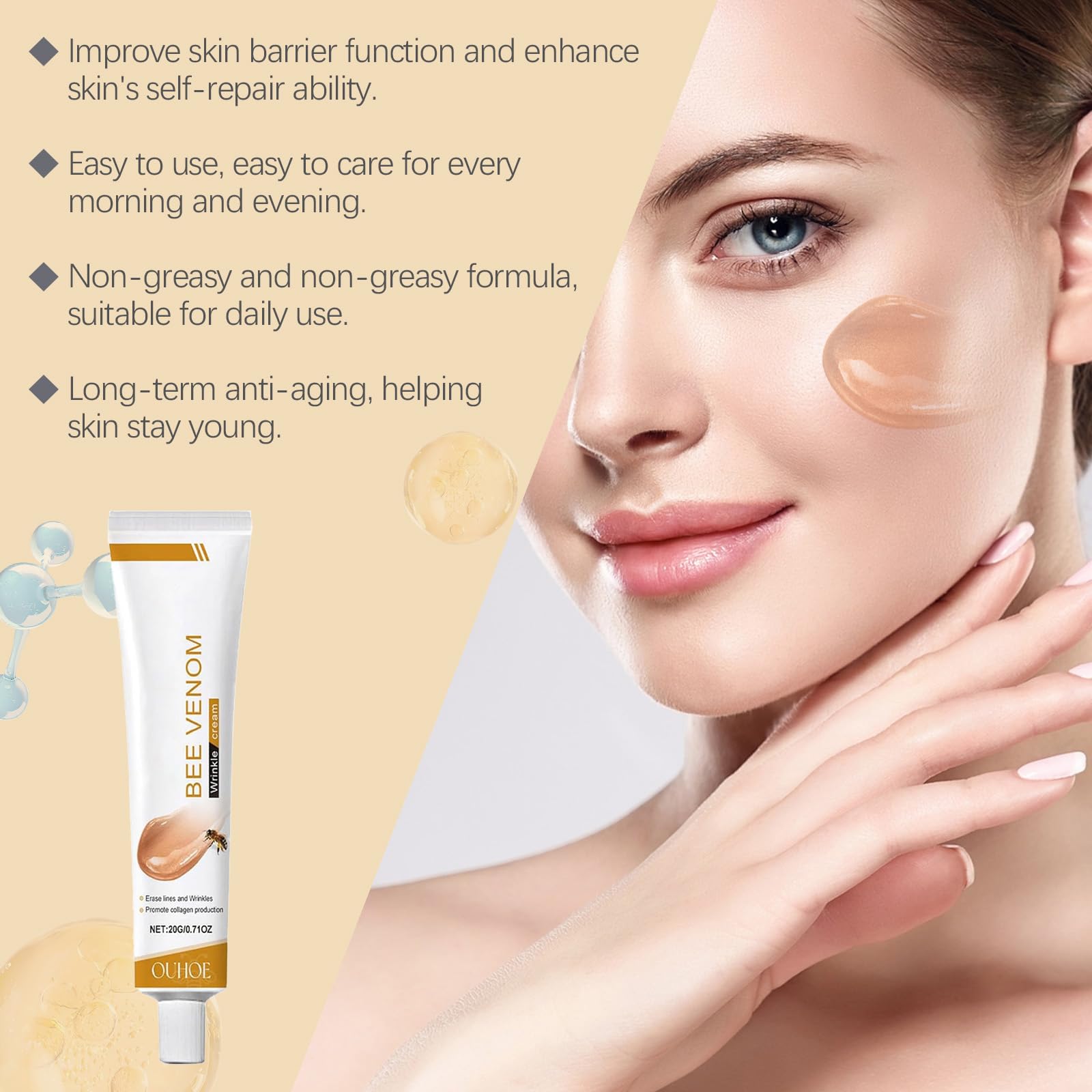 Deuiosna Bee Venom Wrinkle Removal Cream - Anti-Aging Firming Set (3PCS) | Moisturizing & Lifting for All Skin Types