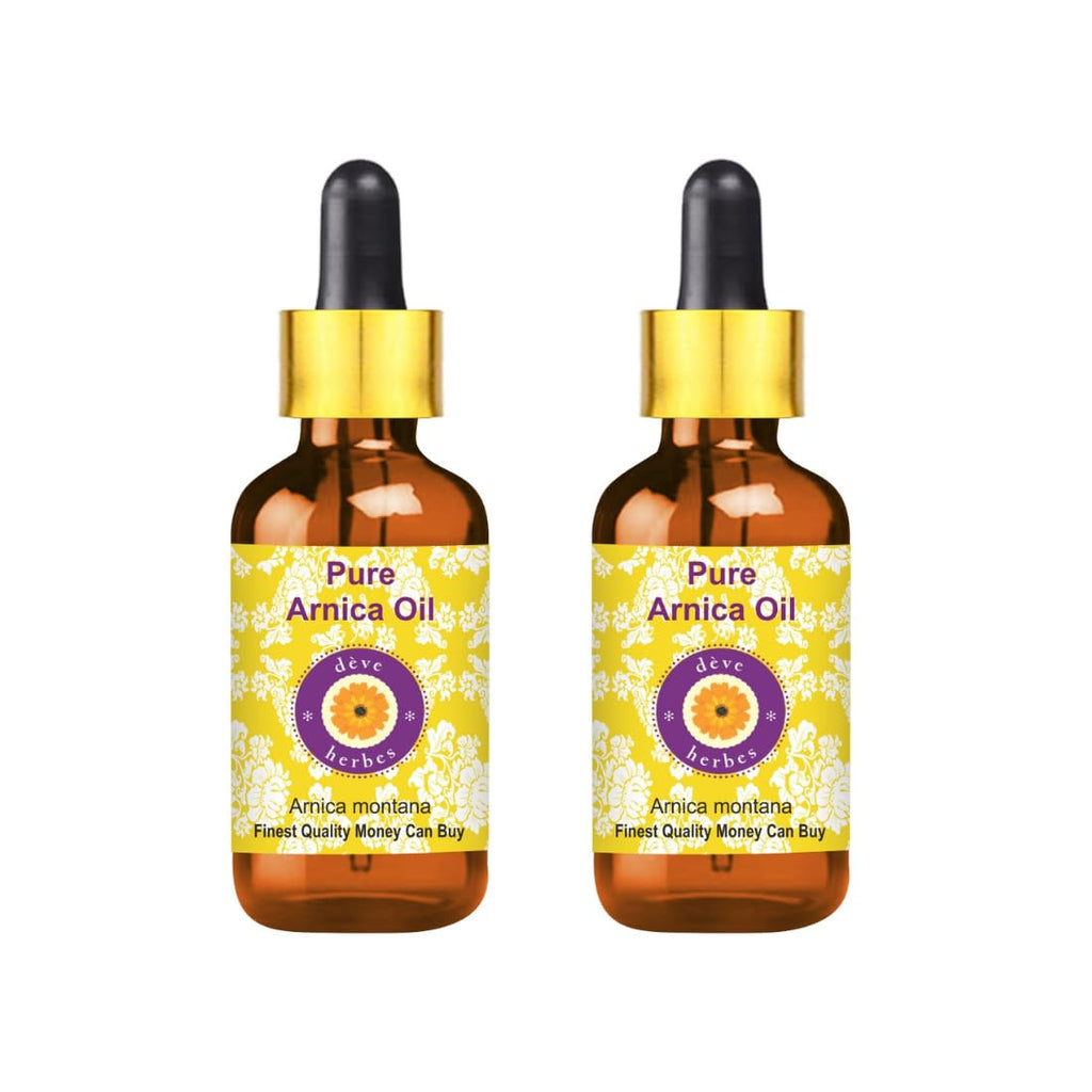 Deve Herbes Arnica Oil (Arnica Montana) – Pure, Lightweight, Non-Sticky | 2 x 30ml Glass Droppers