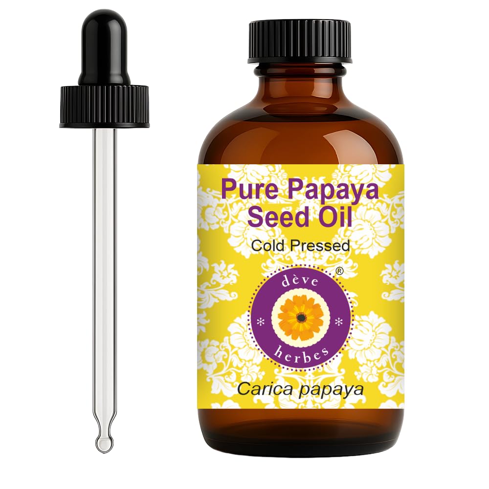 deve herbes Papaya Oil (Carica papaya) with Glass Dropper | Cold Pressed | 120ml