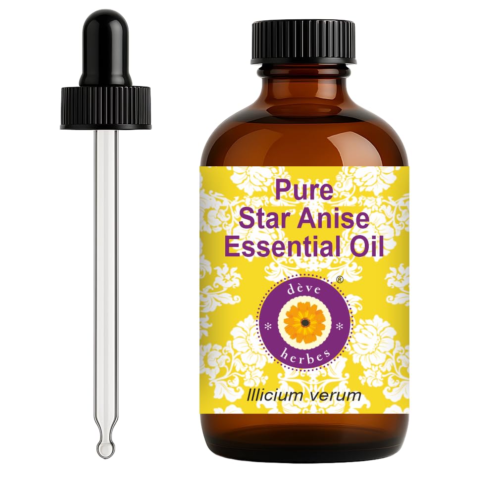 dève herbes Star Anise Essential Oil (lllicium verum) with Glass Dropper – 120ml