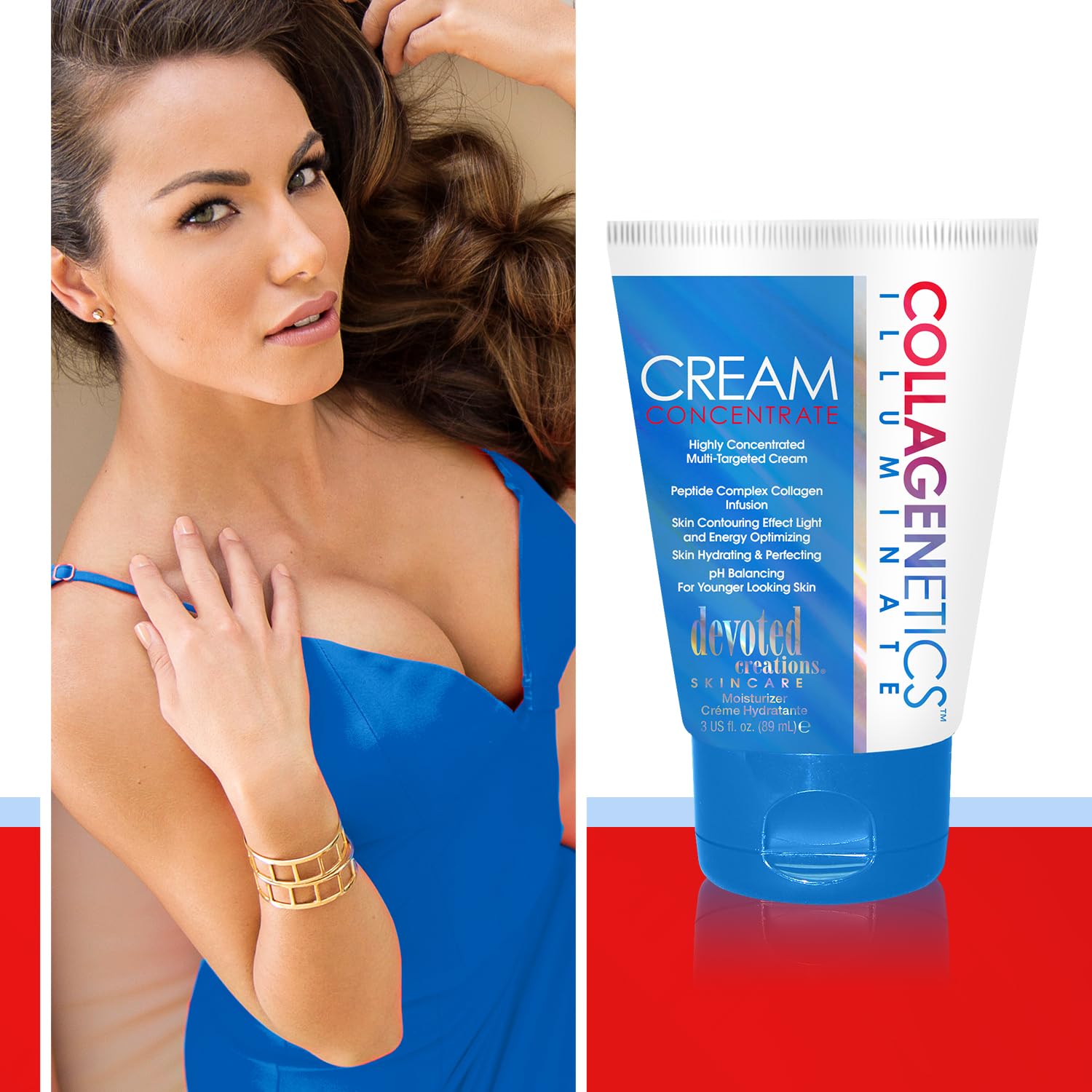 Devoted Creations Collagenetics Illuminate Cream Concentrate 3oz – Hydration, pH Balanced, Multi-Targeted Skin Perfection