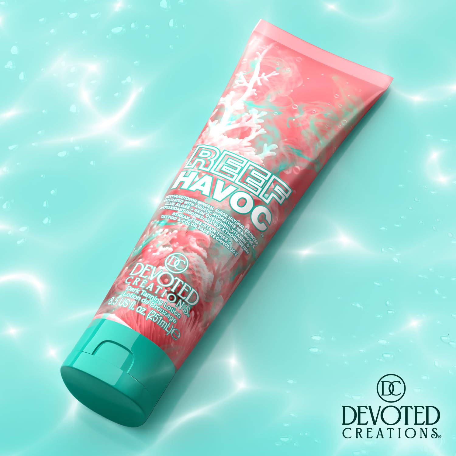 Devoted Creations Reef Havoc – Indoor/Outdoor Mineral Surge Natural Bronzer Dark Tanning Lotion