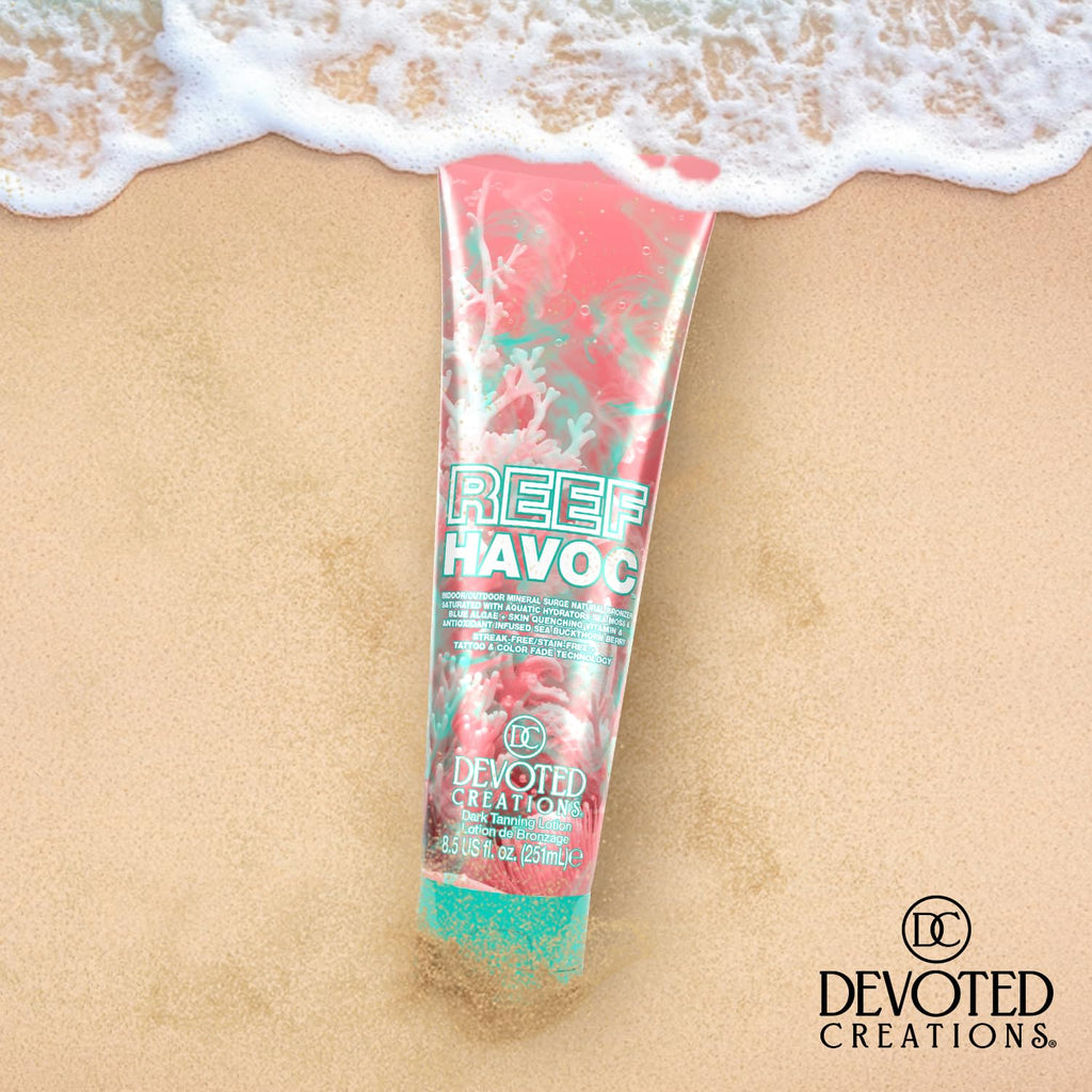 Devoted Creations Reef Havoc – Indoor/Outdoor Mineral Surge Natural Bronzer Dark Tanning Lotion