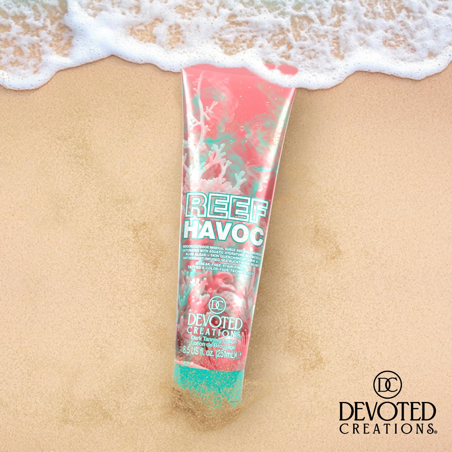 Devoted Creations Reef Havoc – Indoor/Outdoor Mineral Surge Natural Bronzer Dark Tanning Lotion