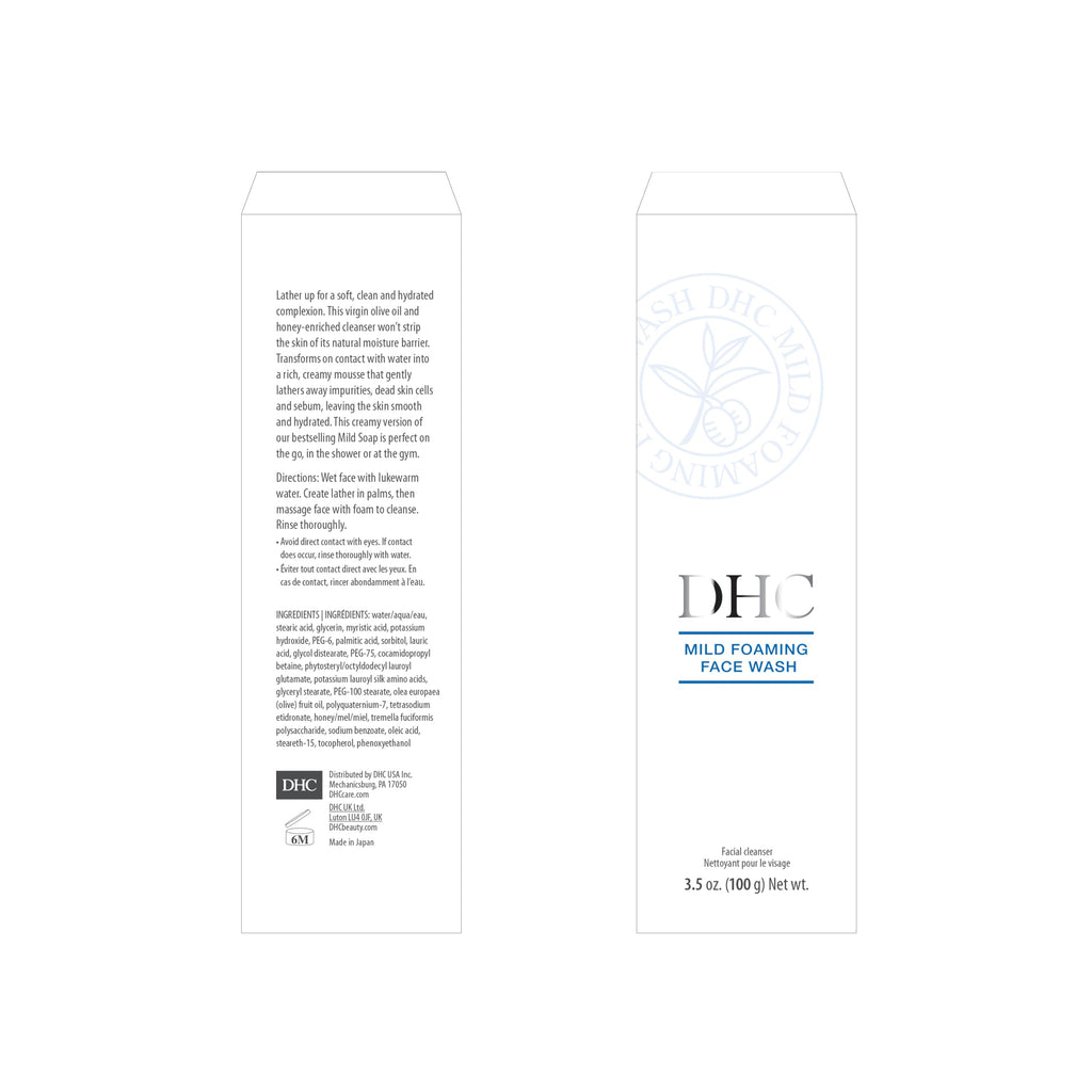 DHC Mild Foaming Face Wash, 3.5 oz | Gentle Hydrating Cleanser