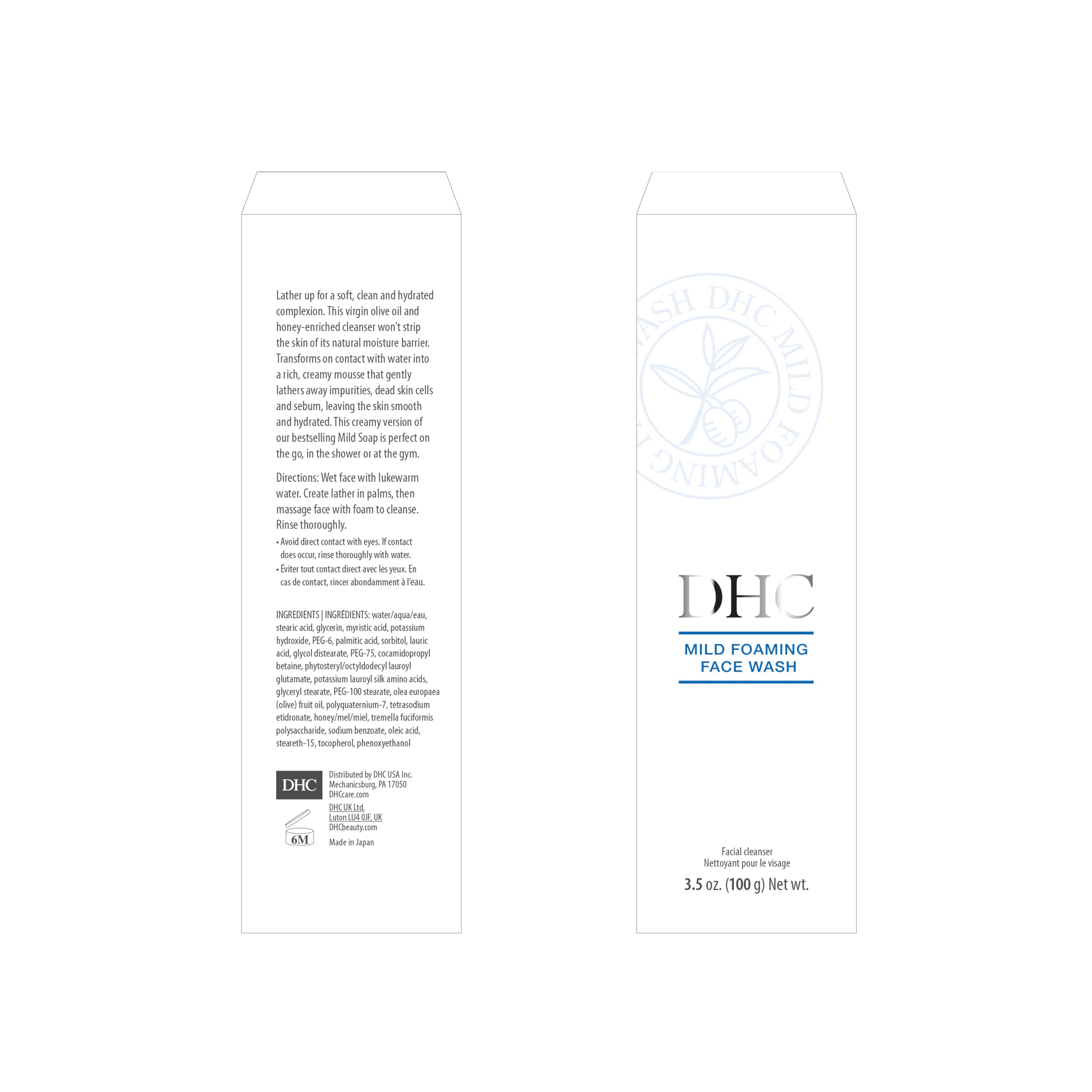 DHC Mild Foaming Face Wash, 3.5 oz | Gentle Hydrating Cleanser