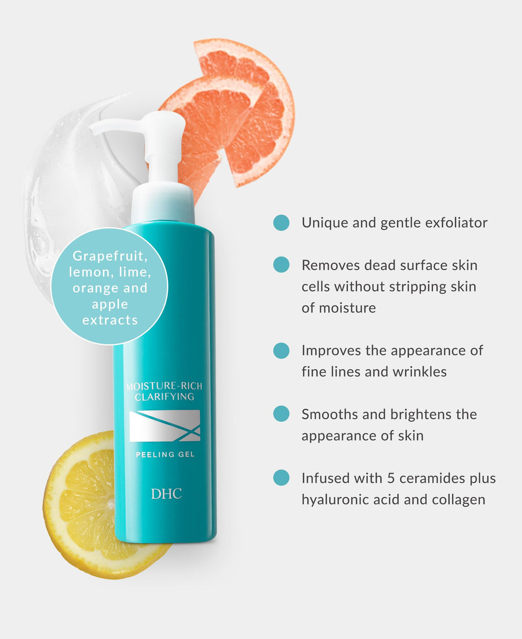 DHC Moisture-Rich Clarifying Peeling Gel – Hydrating Exfoliator for All Skin Types | 4.9 oz