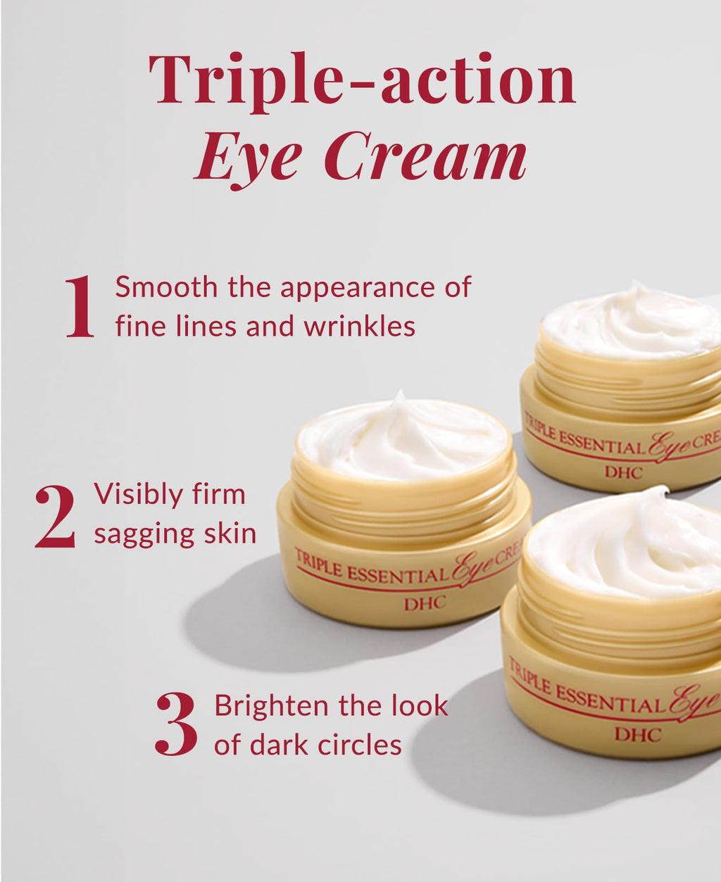 DHC Triple Essential Eye Cream – Hydrating, Firming & Brightening (1 oz)