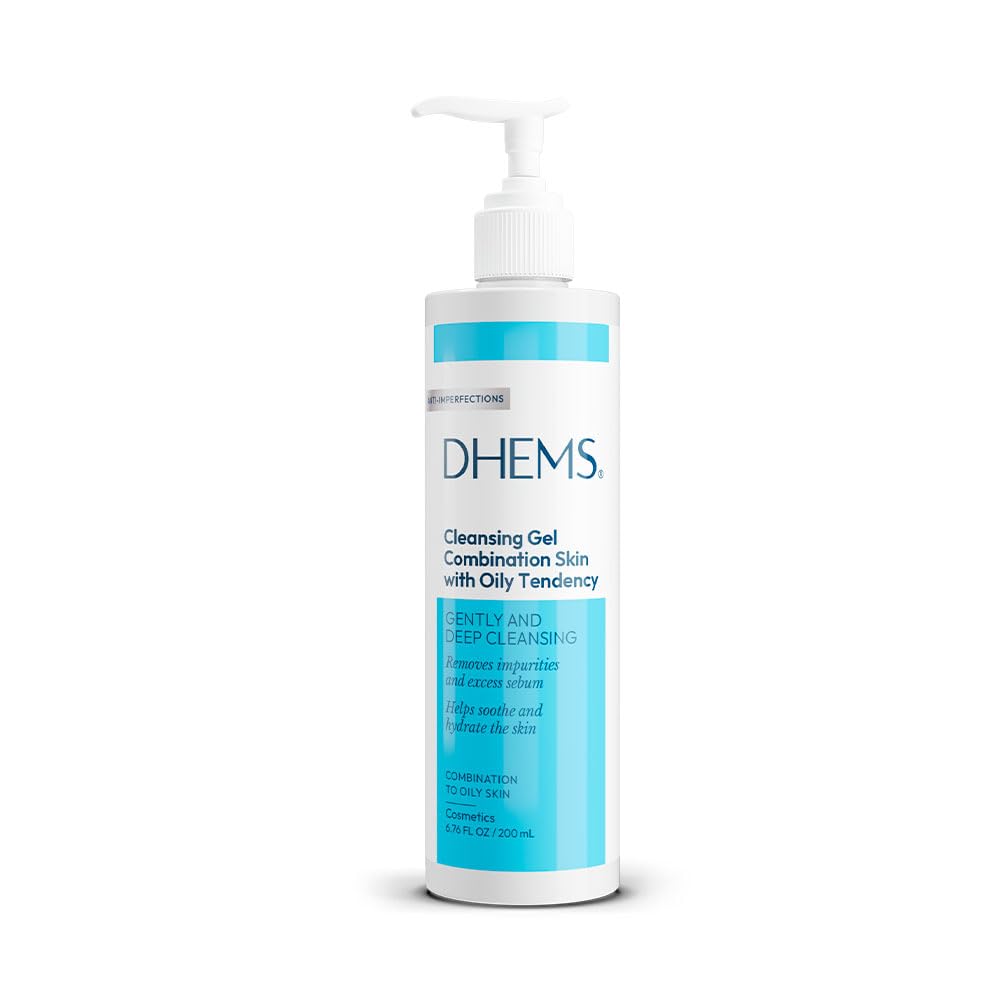 DHEMS Cleansing Gel: Daily Face Wash & Makeup Remover for Oily & Combination Skin