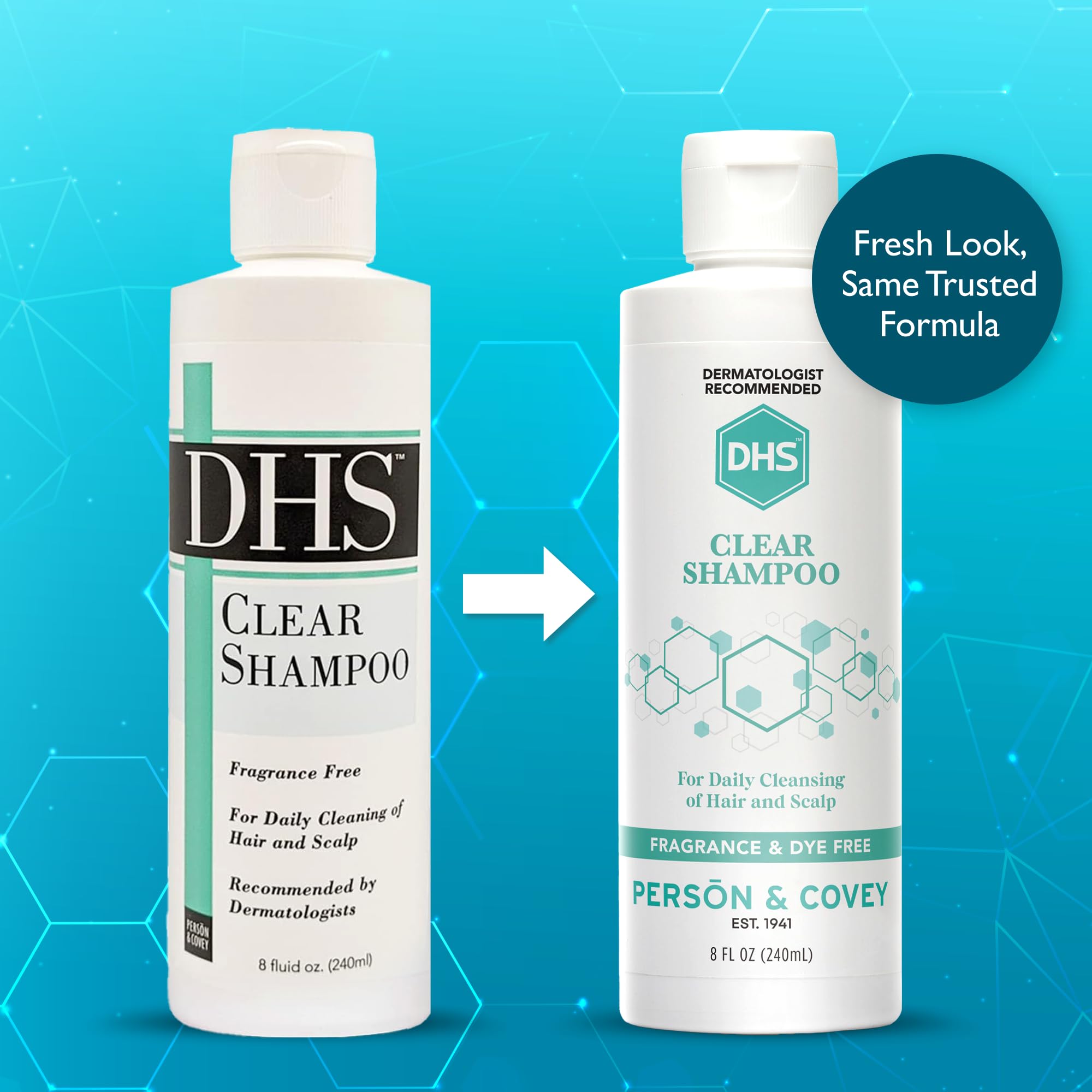 DHS Clear Shampoo – Fragrance-Free, Irritant-Free for Sensitive Scalp (8 oz)