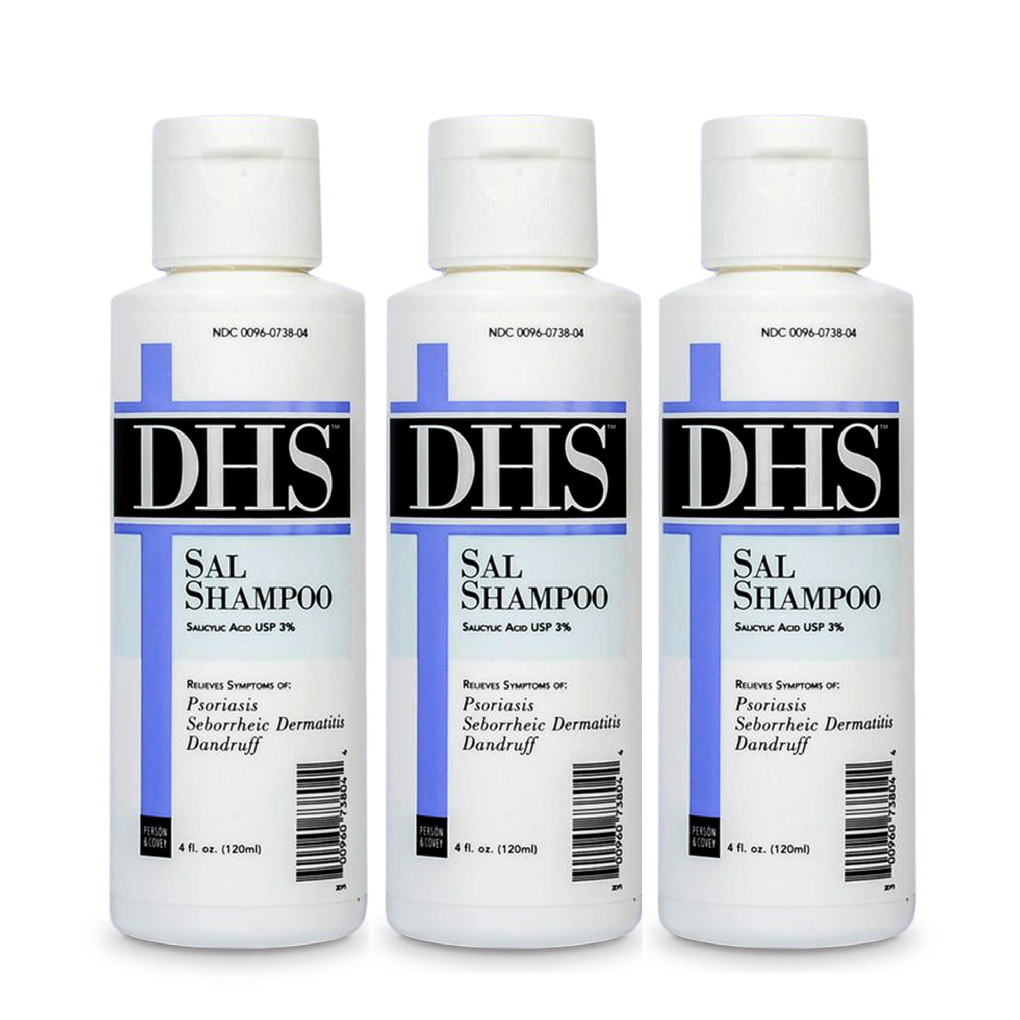 DHS SAL Shampoo – Maximum Strength Medicated Anti-Dandruff with 3% Salicylic Acid | Fragrance-Free | PBA-Free | 4oz