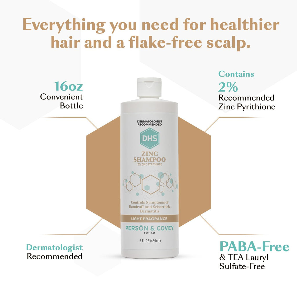DHS Zinc Shampoo – 16 Oz (Pack of 2) | Detangling, Shine & Panthenol